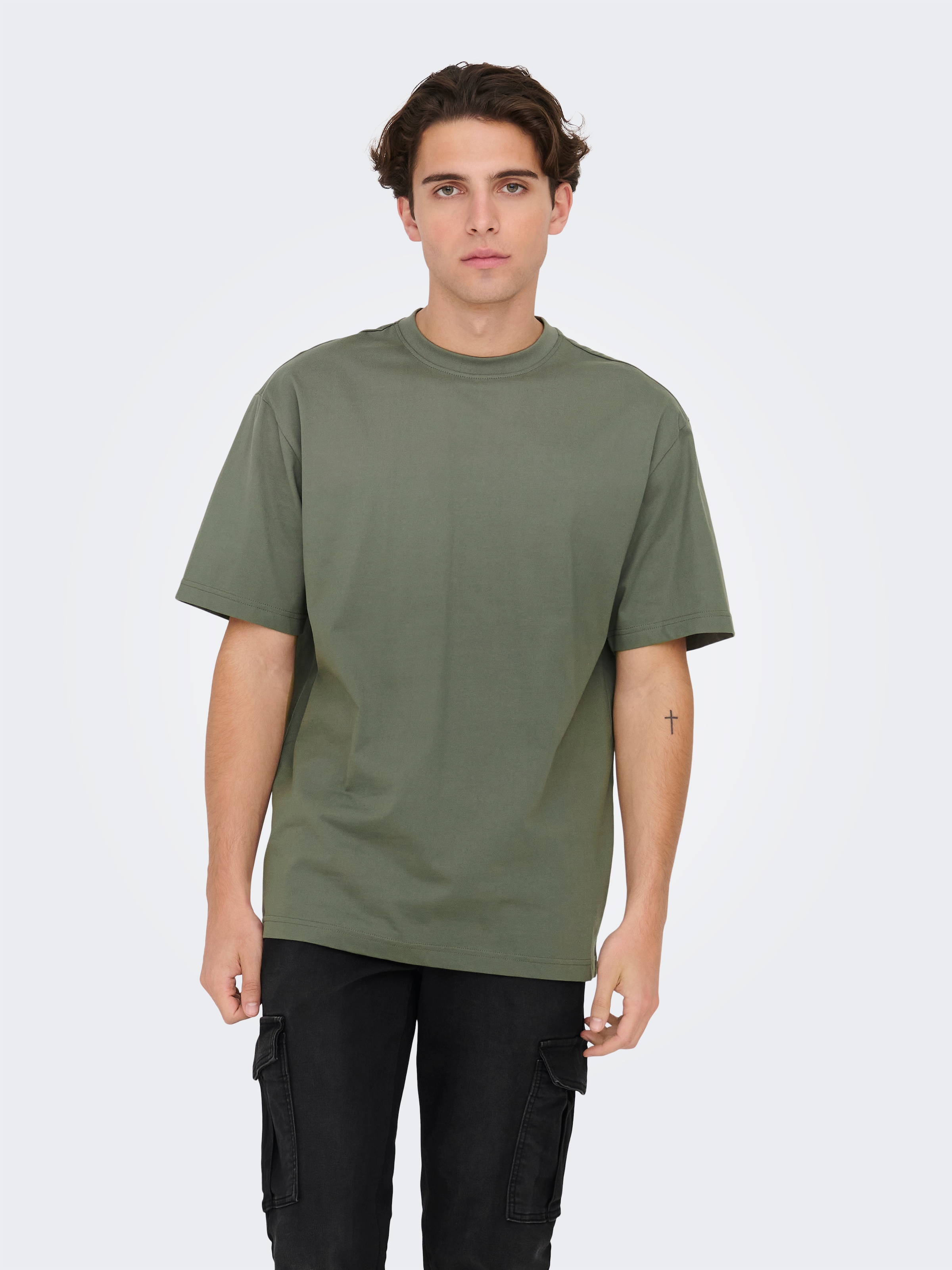 ONLY & SONS Rundhalsshirt "ONSFRED RLX SS TEE" Baumwolle, relaxed fit günstig online kaufen