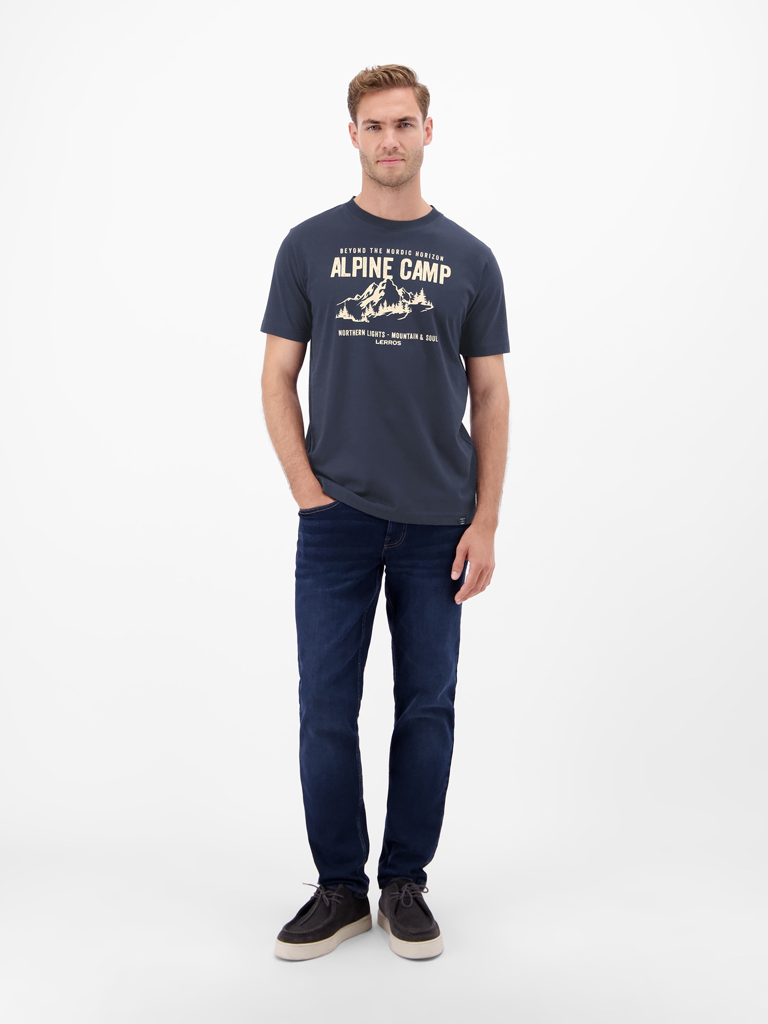 LERROS T-Shirt »LERROS Herren T-Shirt mit Outdoorprint«