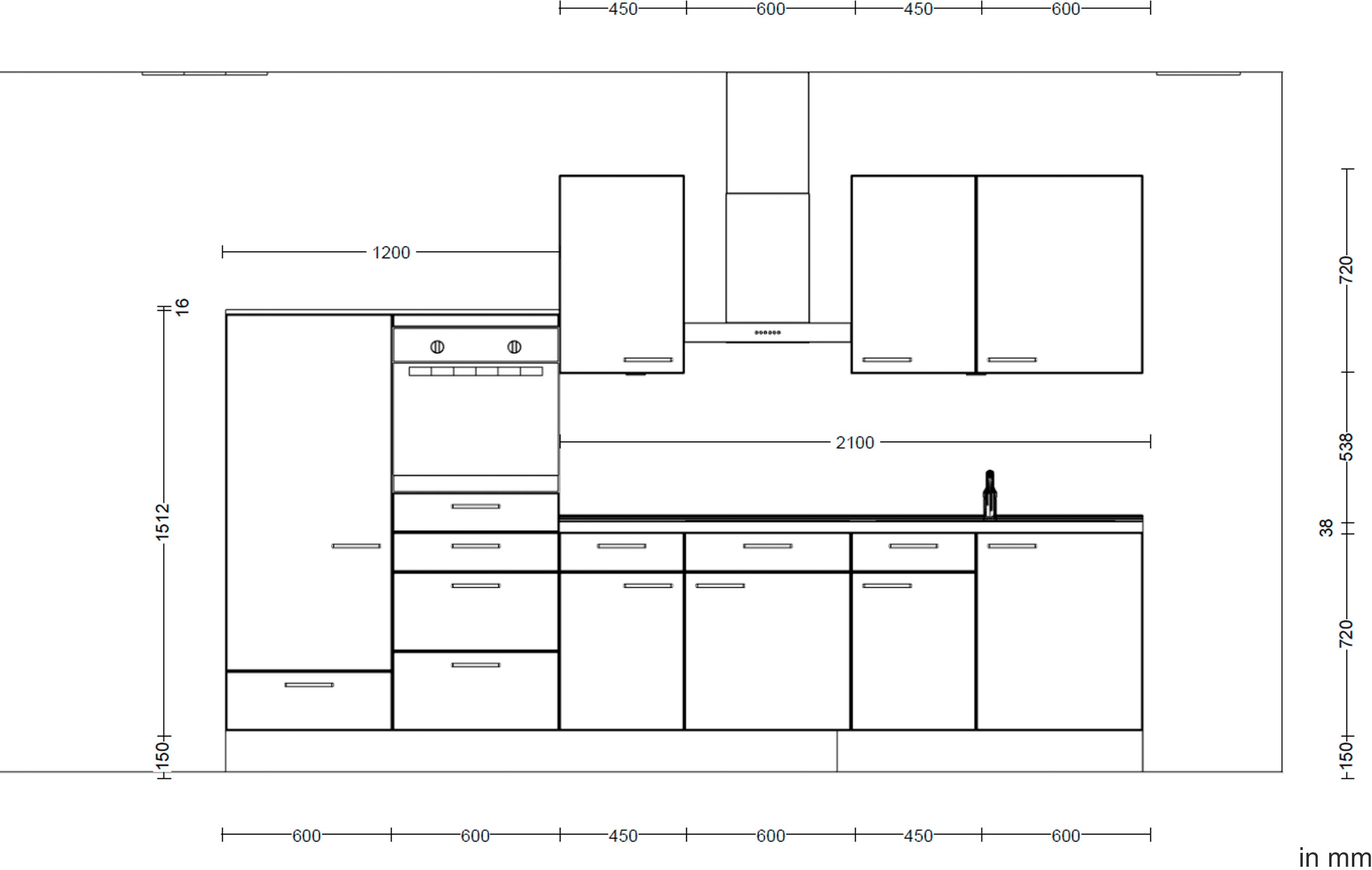 nobilia® Küchenzeile »"Structura basic"«, vormontiert, Ausrichtung wählbar, Breite 330 cm, mit E-Geräten