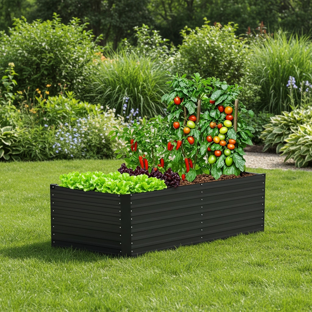 KONIFERA Hochbeet ""Emmy", bodenloses Gartenbeet aus verzinktem Stahl" mit Verstrebungen für mehr Stabilität, in zwei Farben