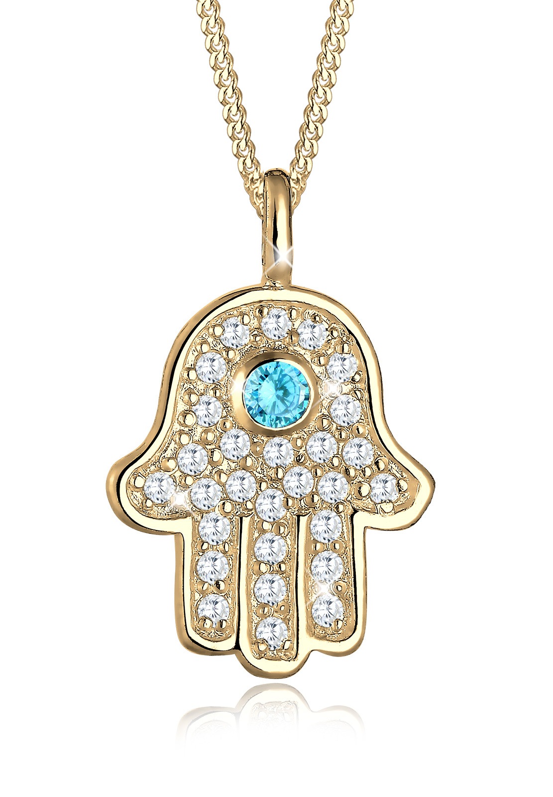 Elli Collierkettchen »Hamsa Hand der Fatima Zirkonia 925 Silber«