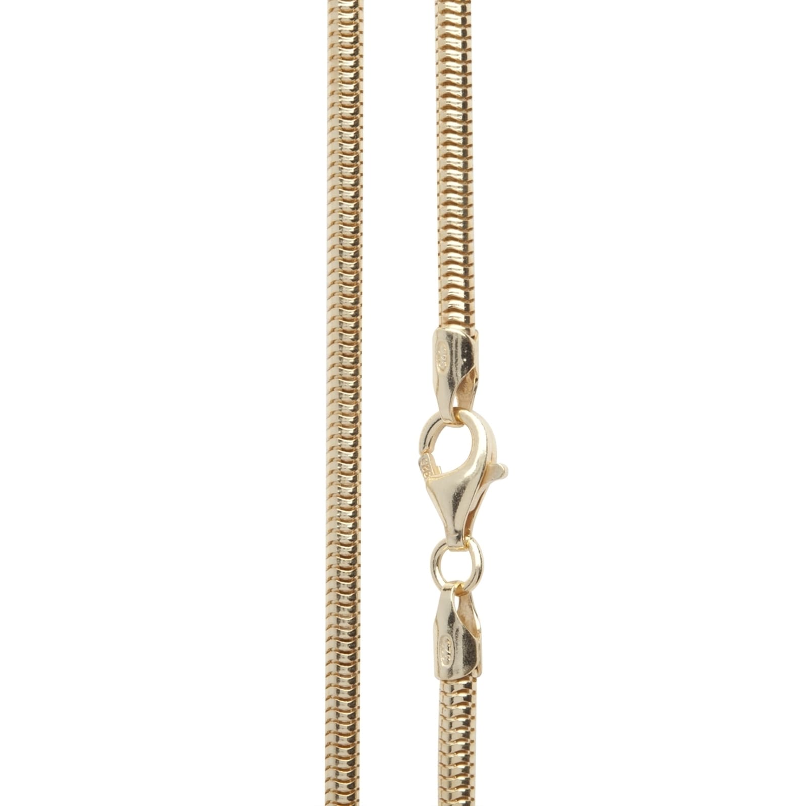 Silberkette OSTSEE-SCHMUCK "- Schlange 3,0 mm - Silber 925/000, vergoldet -" Gr. 45, gold (goldfarben, gelb), Halsketten, Damen, 45, Silber 925 (Sterlingsilber), Silberkette