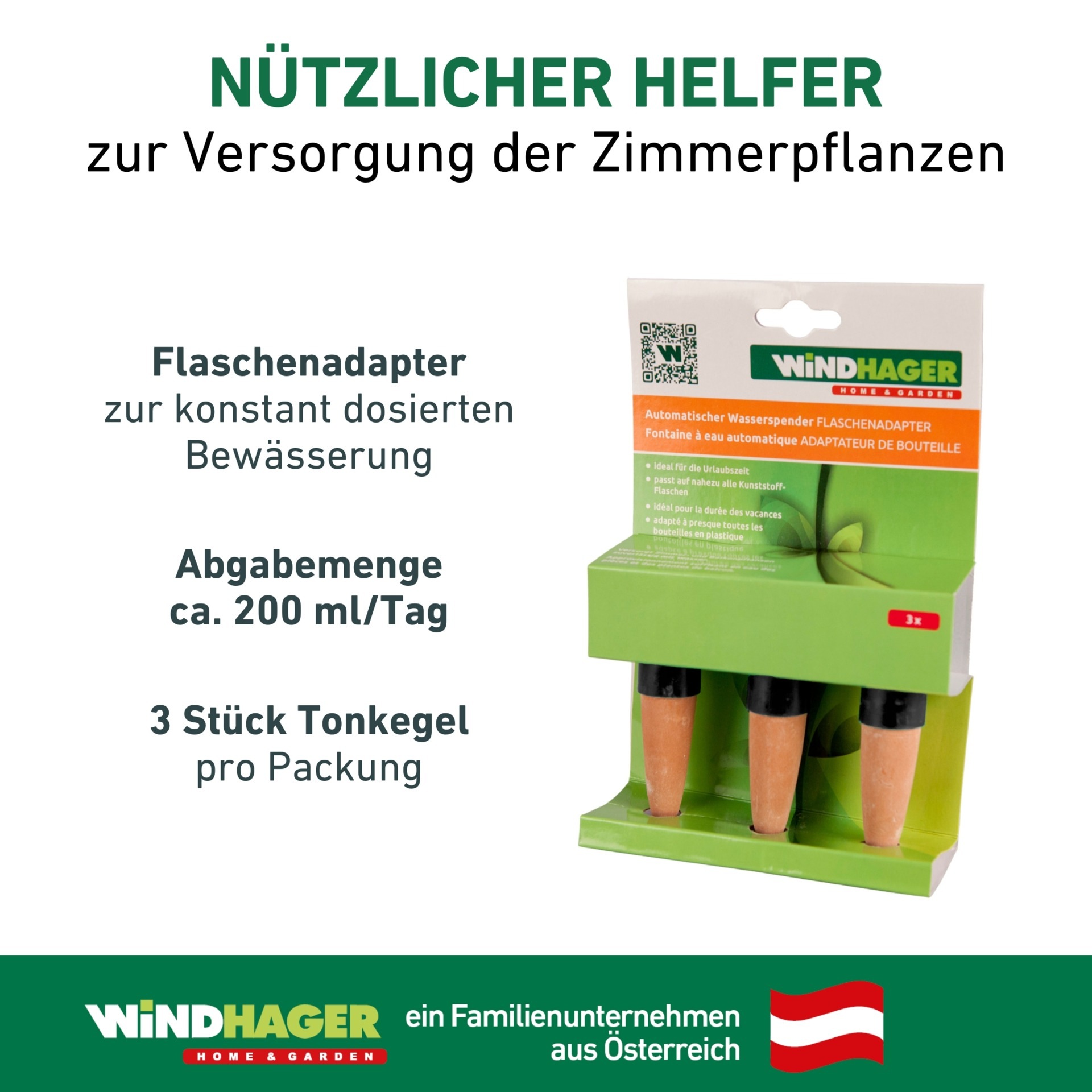 Windhager Tropfer »Wasserspender« (Set, 3 Stk. tlg.)  Flaschenadapter zur konstant dosierten Bewässerung