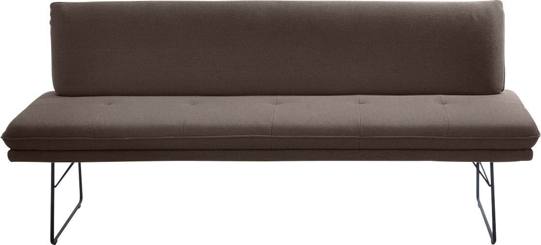 Polsterbank K+W KOMFORT & WOHNEN, braun (dunkelbraun), B:195cm H:87cm T:65cm, Sitzbänke, Polsterbank, Spitzkissenoptik, Sitzsteppung, hoher Sitzkomfort, in 2 Größen wählbar 2