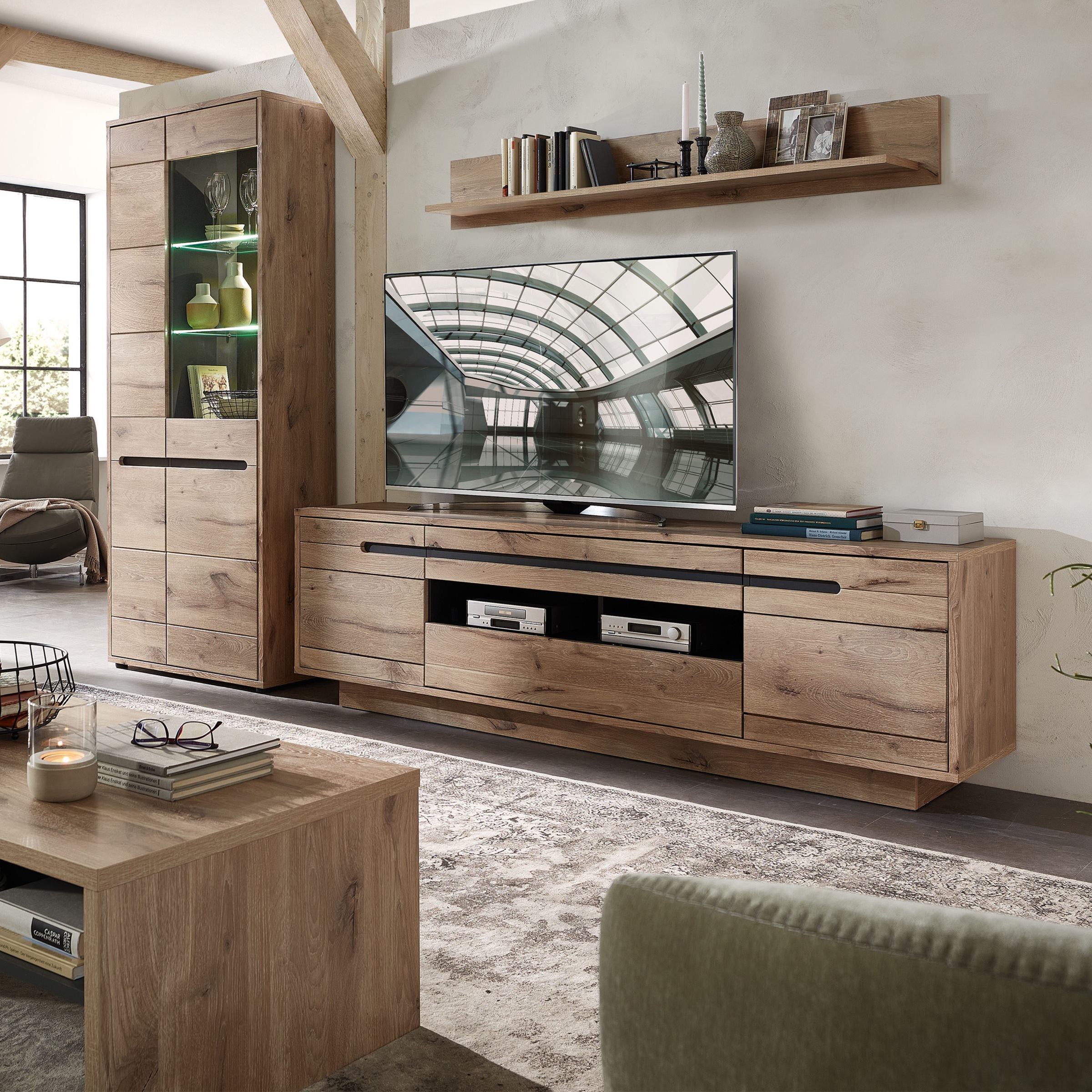 Innostyle Wohnwand »BELLANO«, (Komplett-Set, 3 St.), inkl. LED-Beleuchtung