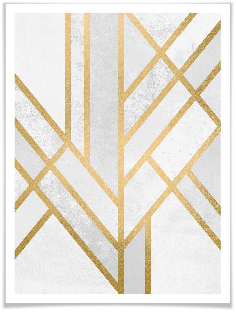 Wall-Art Poster »Geometrie Gold«, Schriftzug, (1 St.) kaufen | BAUR