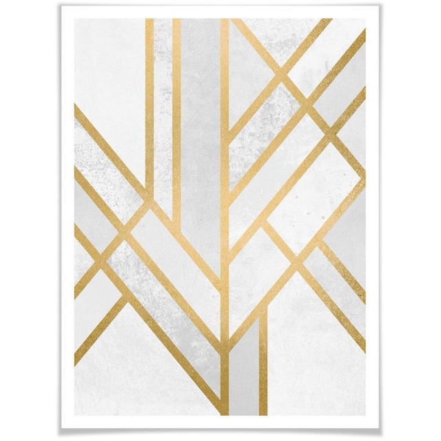 Wall-Art Poster »Geometrie Gold«, Schriftzug, (1 St.) kaufen | BAUR