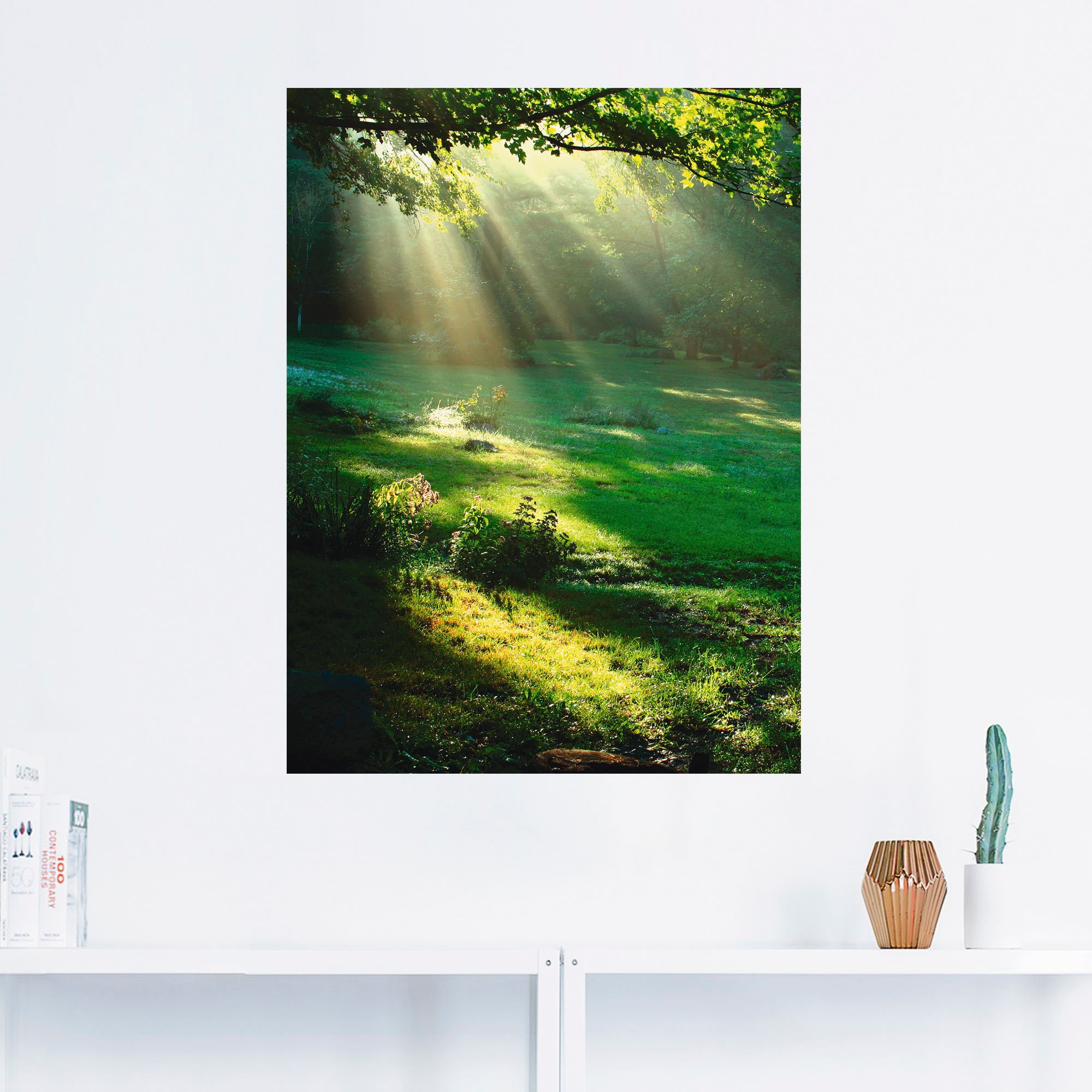 Artland Wandbild "Lichtkegel", Wald, (1 St.), als Alubild, Outdoorbild, Lei günstig online kaufen