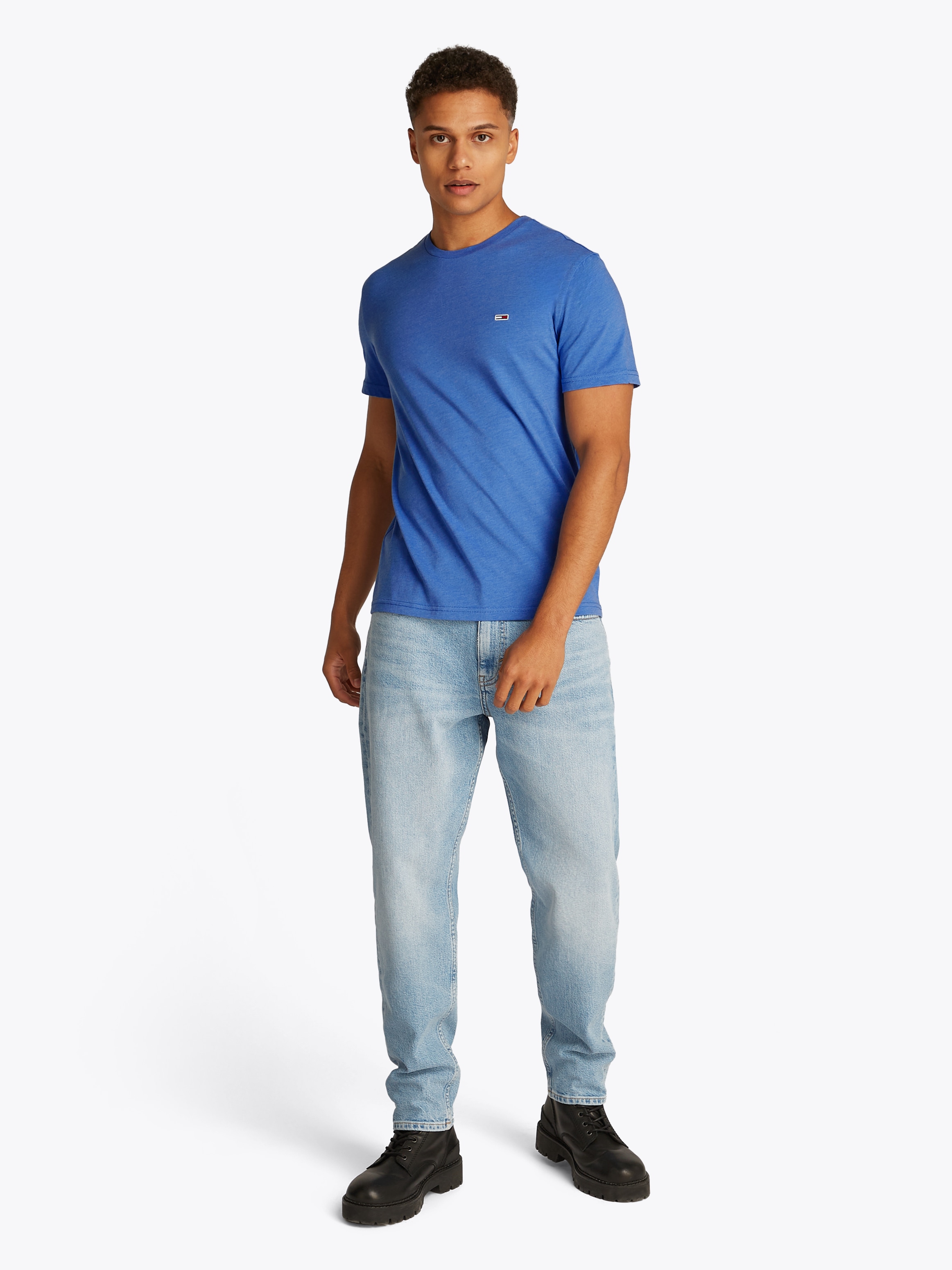 Tommy Jeans T-Shirt »TJM XSLIM JASPE HTR TEE EXT«, Mit Rundhalsausschnitt