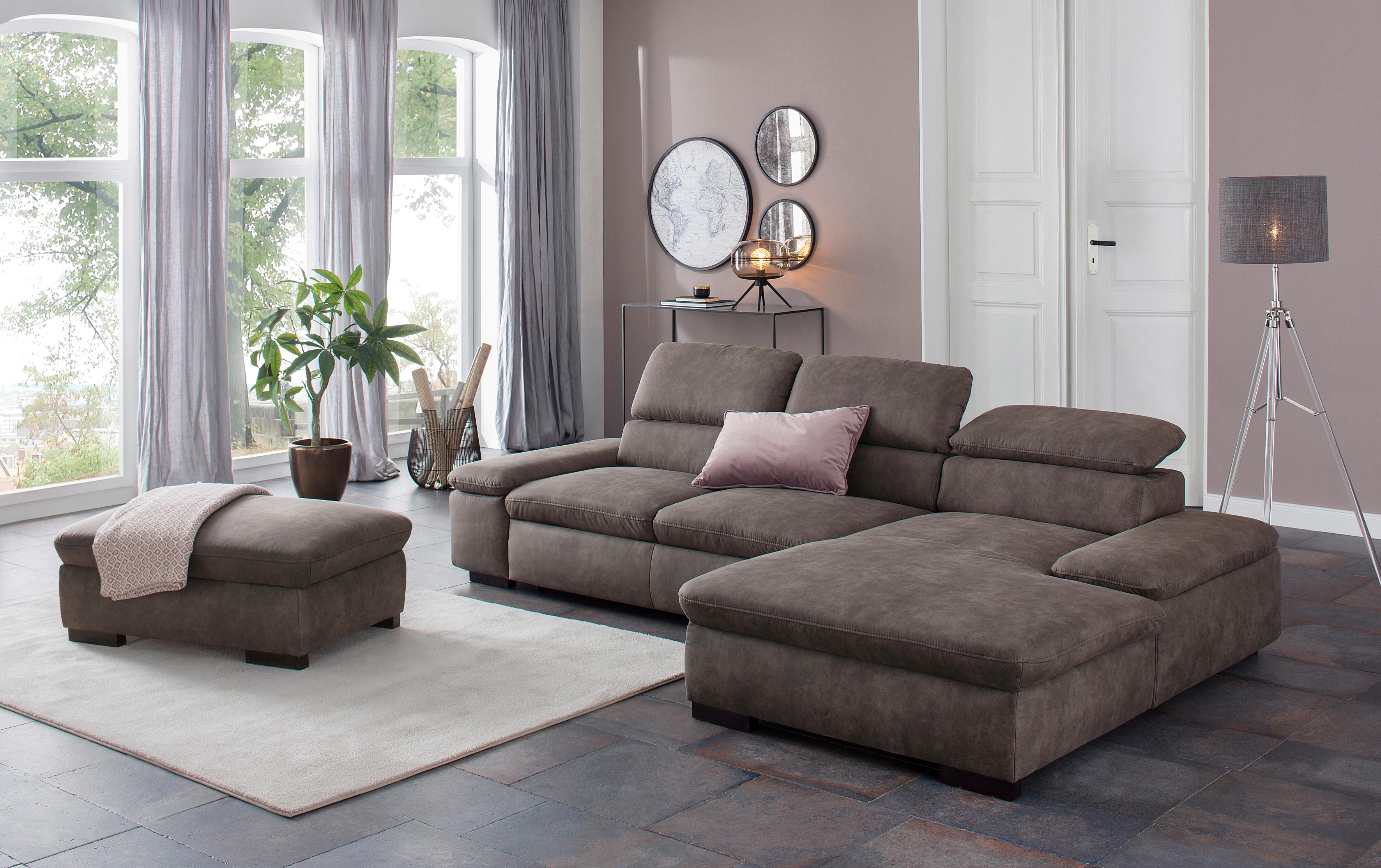 OTTO home Ecksofa "Alberto L-Form" mit Kopfteilverstellung, wahlweise mit Schlaffunktion