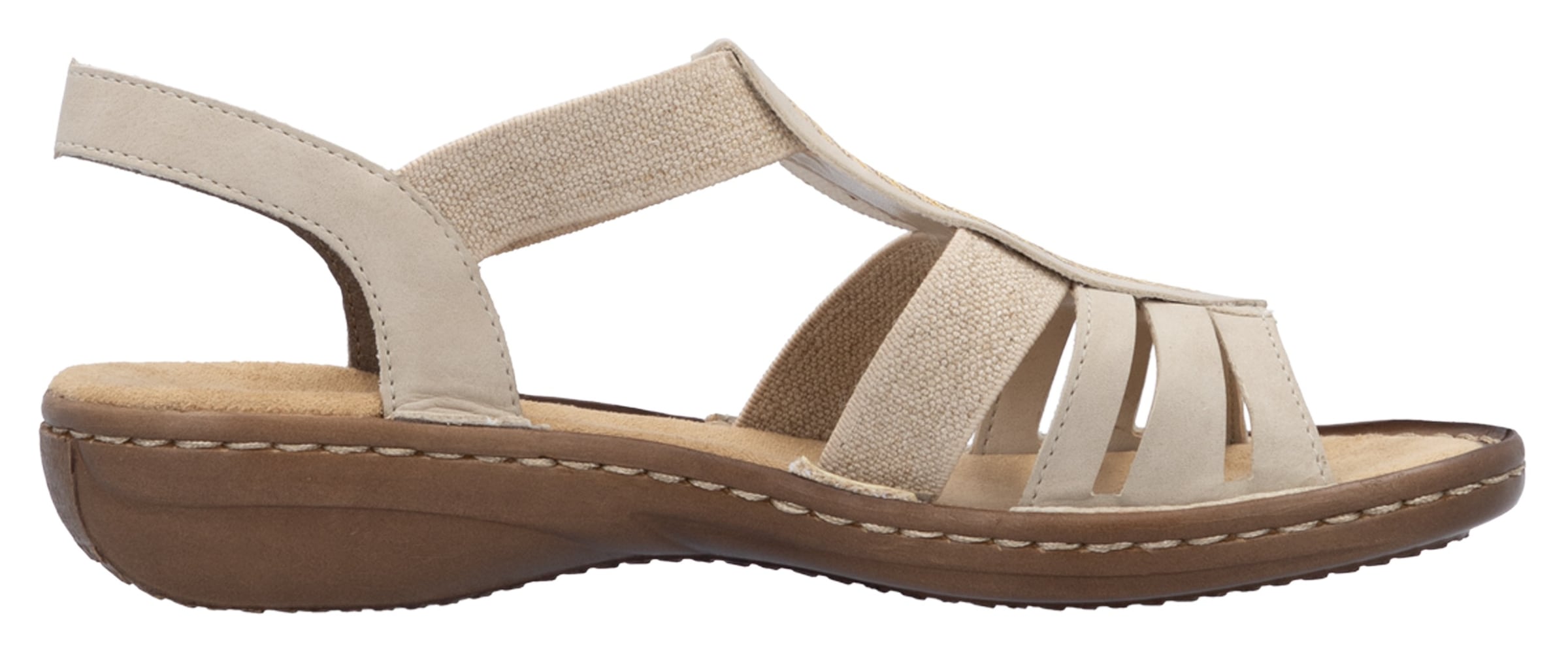 Rieker Sandale, Sommerschuh, Schlupfschuh, Sandalette mit praktischen Gummizügen