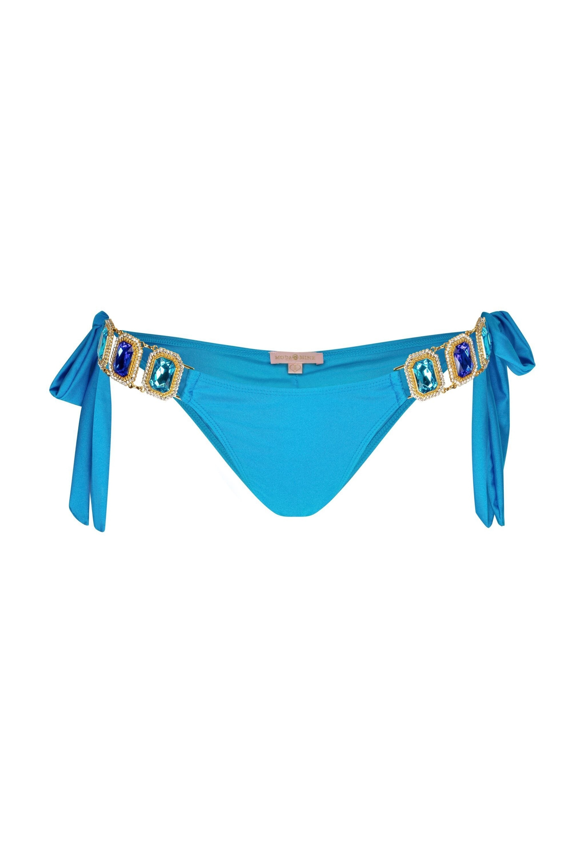 Moda Minx Bikini-Hose »Boujee Tie Side Brazilian«, (1 St., Panty), mit stilvollem Steinbesatz
