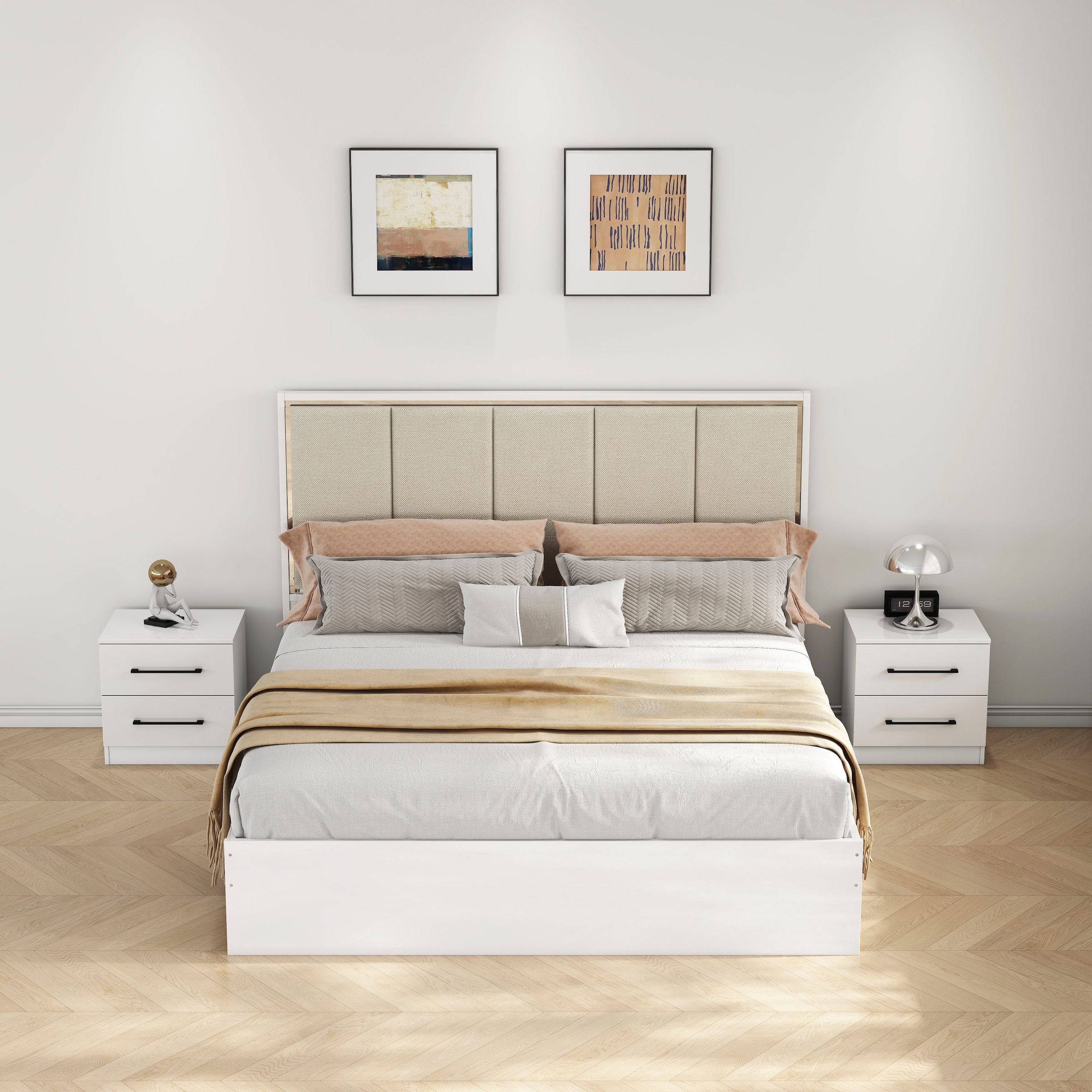 OTTO home Nachtkommode »Sylt Bestseller, 2 Schubladen mit viel Stauraum – Ordnung & Eleganz.« Spar-Set, modernes Hochglanz Nachtschrank Set (2 Stück) Stilvolles Design, 2 Stk. tlg. Nachttisch Bestseller Beistelltisch Kommode