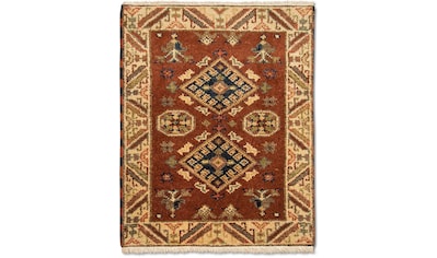 Wollteppich »Kazak Teppich handgeknüpft braun«, rechteckig