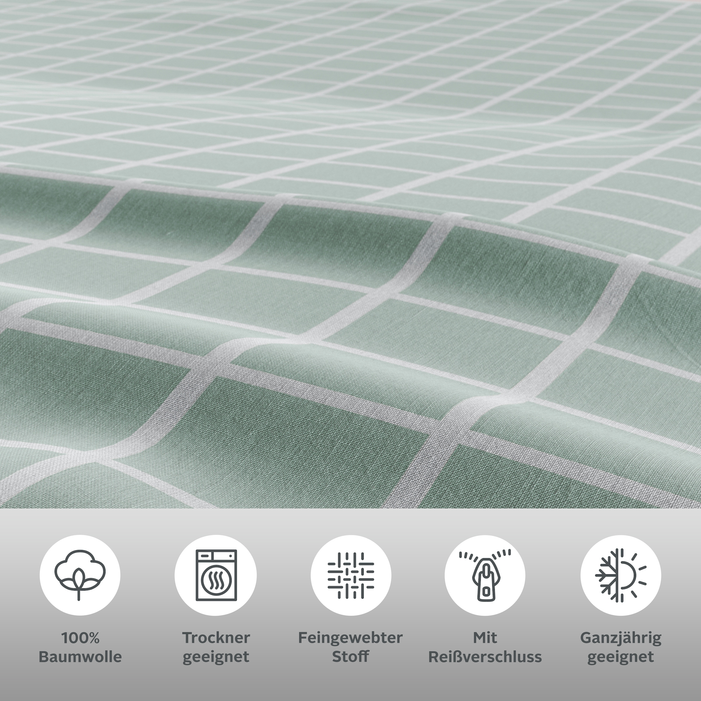 OTTO home Bettwäsche »Eemil« 2 Stk. karierte Bettwäsche, 100% Baumwolle, ab Gr. 135x200 cm