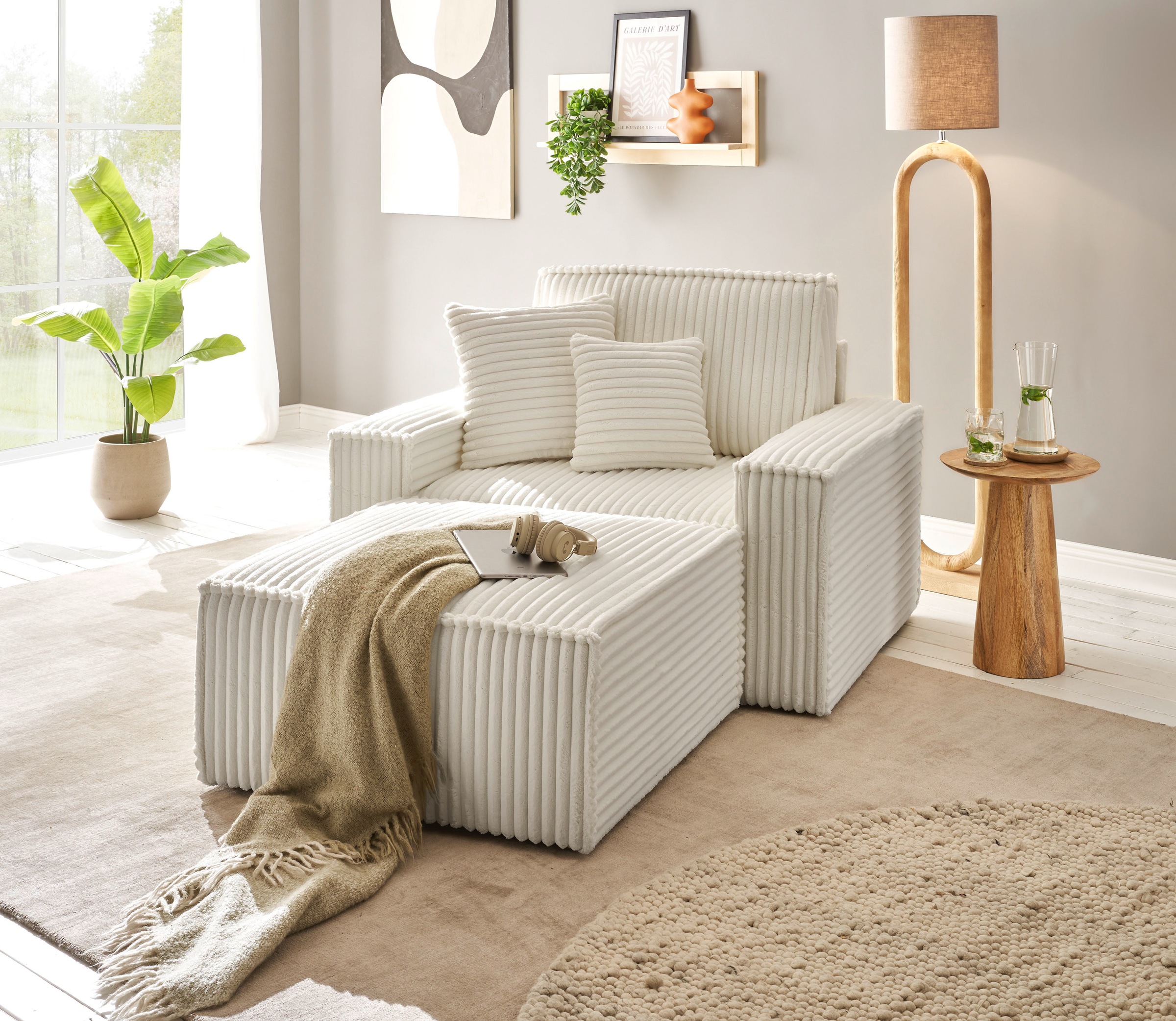 andas Loveseat »Finnley«, (2 St.), Loveseat und Hocker im Set, passend zur Polster-Serie Finnley