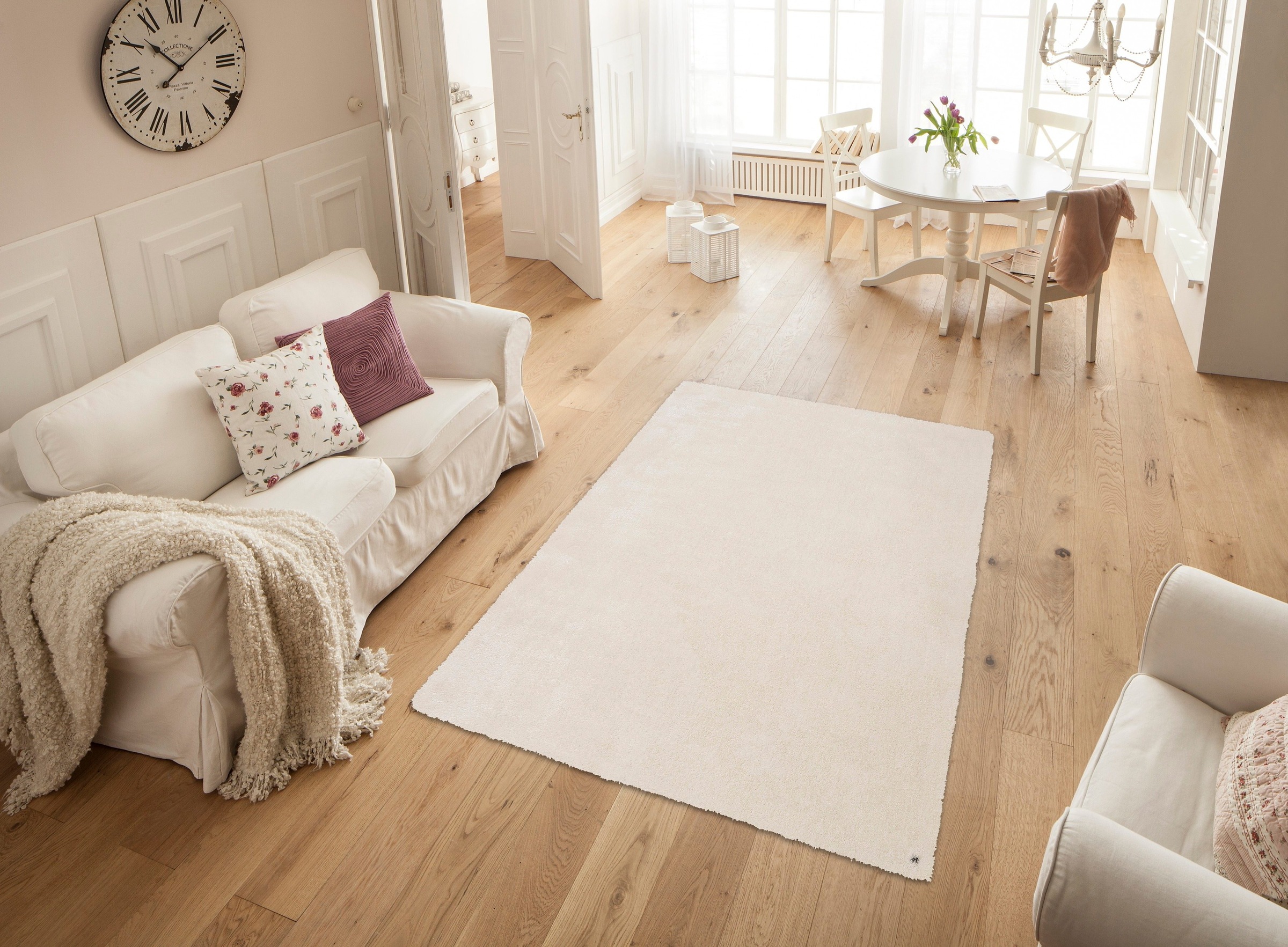 TOM TAILOR HOME Hochflor-Teppich »Soft«, rechteckig, 35 mm Höhe, handgetuftet, Uni-Farben, super weich und flauschig