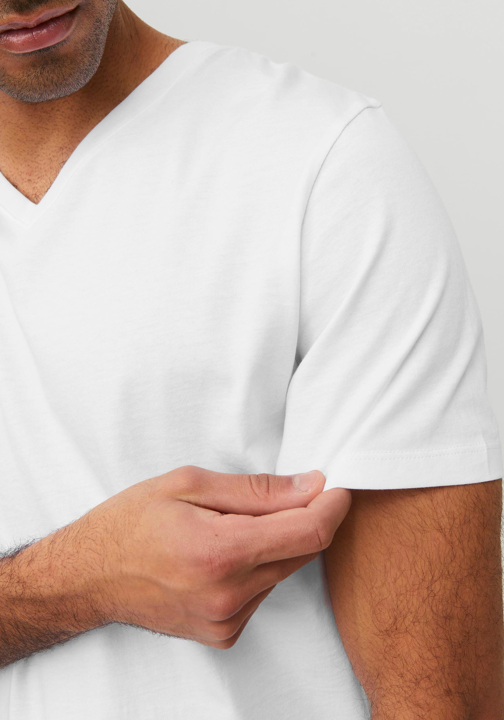 Jack & Jones V-Shirt »JJEORGANIC mit V-Ausschnitt, lässig kombinierbar, ideal für Alltag«, unifarben, modisch, regular fit, Baumwolle, V-Ausschnitt