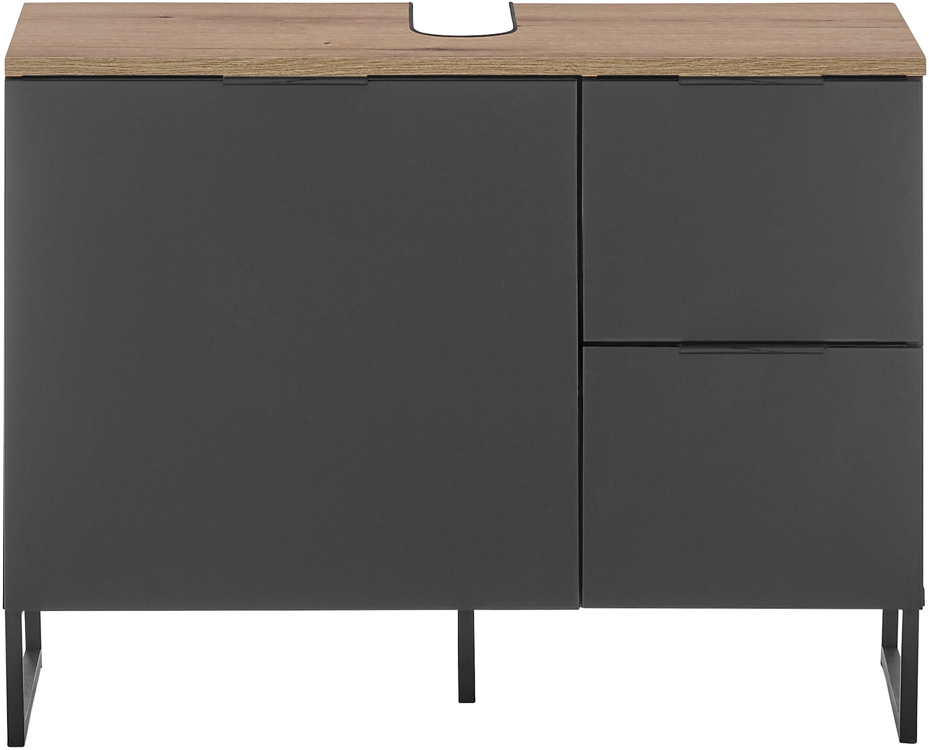 BASIC by Balculina Waschbeckenunterschrank »Denver Waschbeckenunterschrank, Badezimmerschrank BxHxT 80x60x35«, (1 St.), Breite 80 cm, Tür L/R montierbar, Softclose