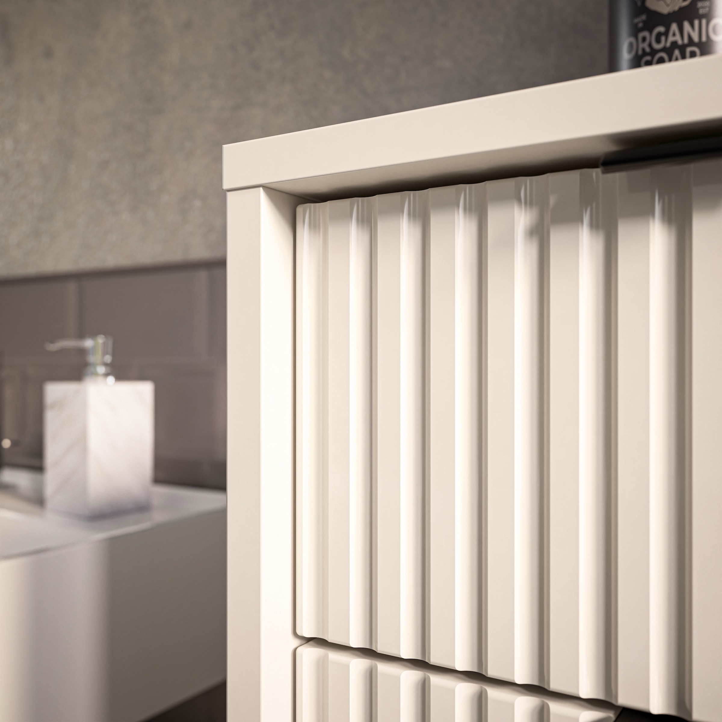 BASIC by Balculina Waschbeckenunterschrank »Lucera BxHxT 80x60x32 cm« 1 Stk. tlg. Breite 80cm, Unterflurauszug, Metallfüße