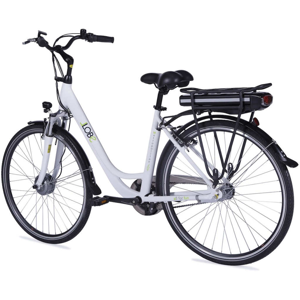 LLobe E-Bike »Metropolitan JOY weiß 8Ah«, 3 Gang, Frontmotor 250 W