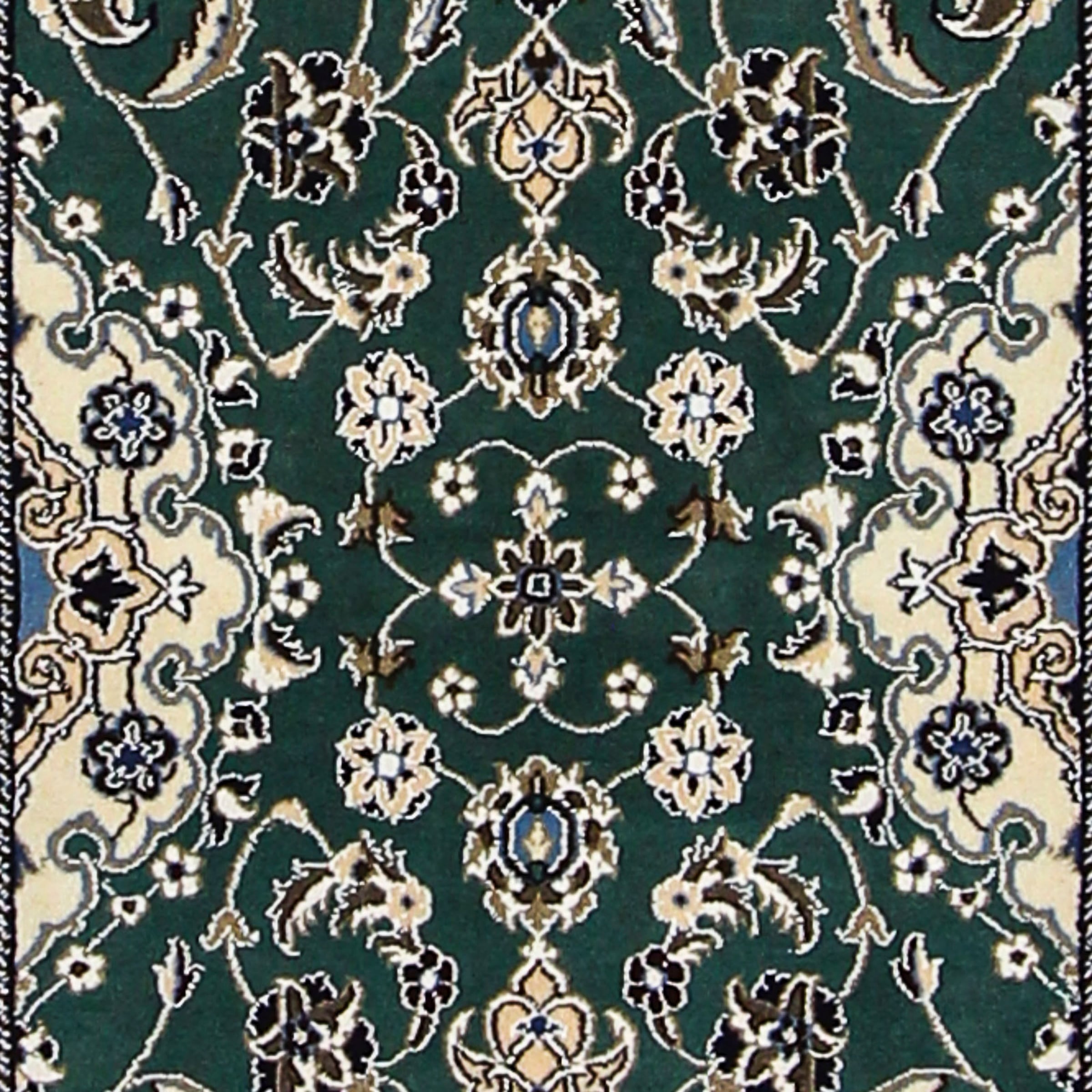 morgenland Orientteppich »Perser - Nain - Royal - 200 x 60 cm - dunkelgrün«, rechteckig, Wohnzimmer, Handgeknüpft, Einzelstück mit Zertifikat