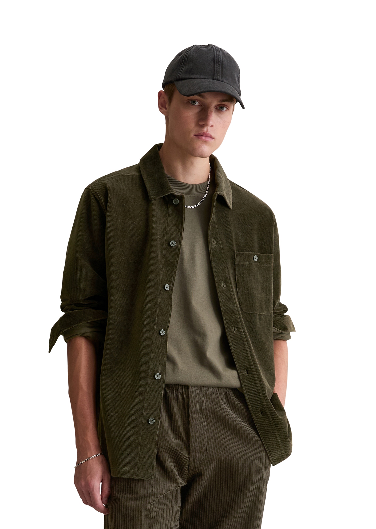 Marc OPolo DENIM Langarmshirt aus softem Frottee-Cord, relaxed fit, Kentkra günstig online kaufen