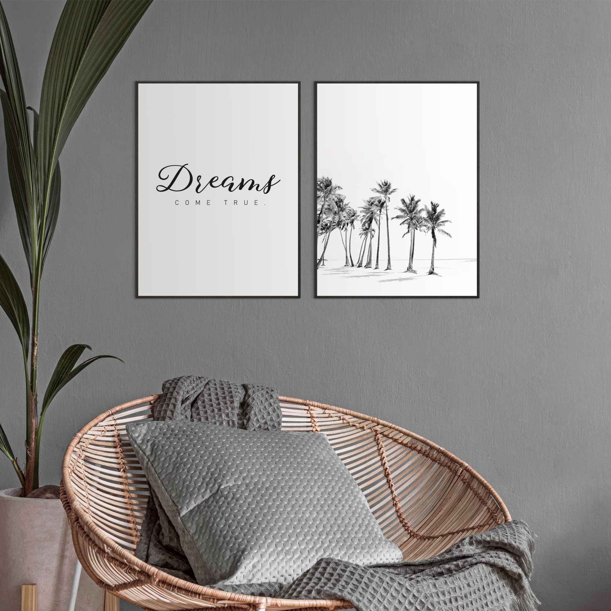 »Träume Strand Zitat kaufen - Reinders! - Modern BAUR Wandbild (2 - St.) Palme«, |