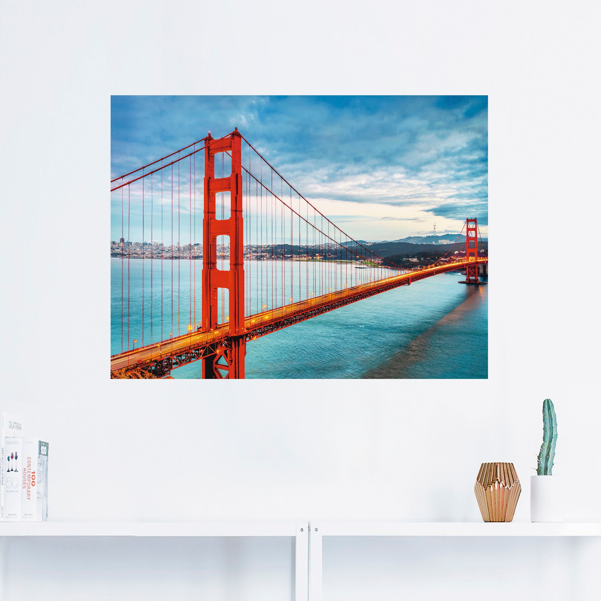 Artland Wandbild »Golden Gate Bridge«, Brücken, (1 St.), als Alubild, Outdoorbild, Leinwandbild, Poster, Wandaufkleber