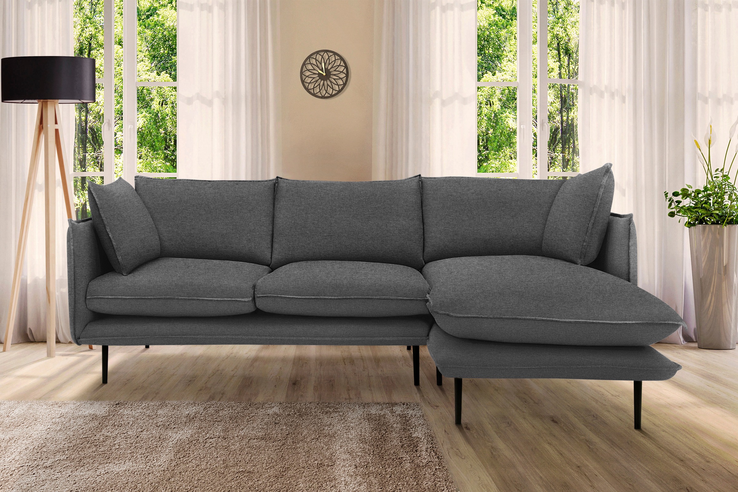 Home affaire Ecksofa "Somba L-Form" mit dickem Keder, Ottomane wahlweise li günstig online kaufen