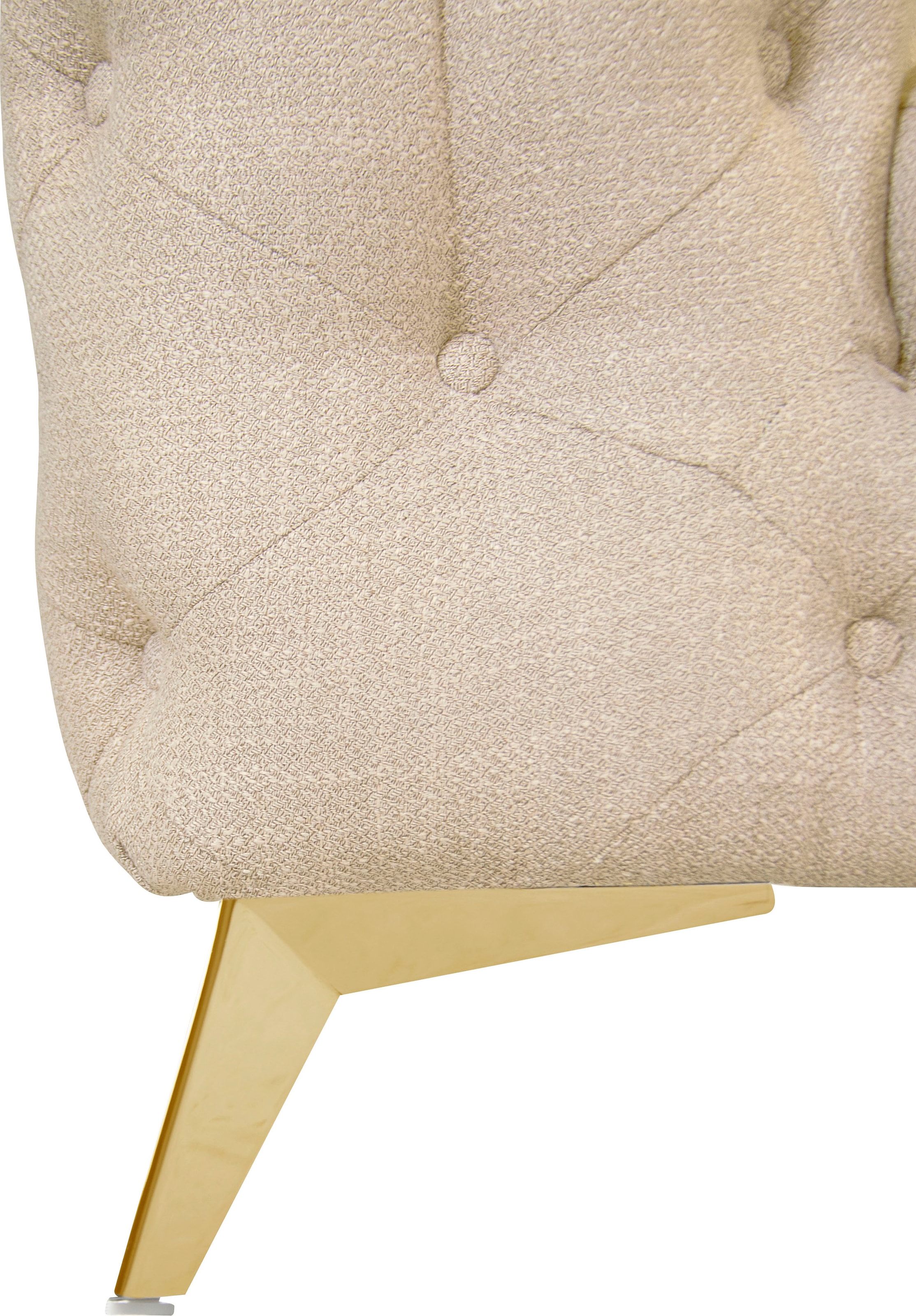 Home affaire Chesterfield-Sofa »Ecksofa GLYNIS L-Form mit Wellenunterfederung, Maße B/T/H 264/204/75cm« aufwändige Knopfheftung, moderne Chesterfield Optik, Fußfarbe wählbar