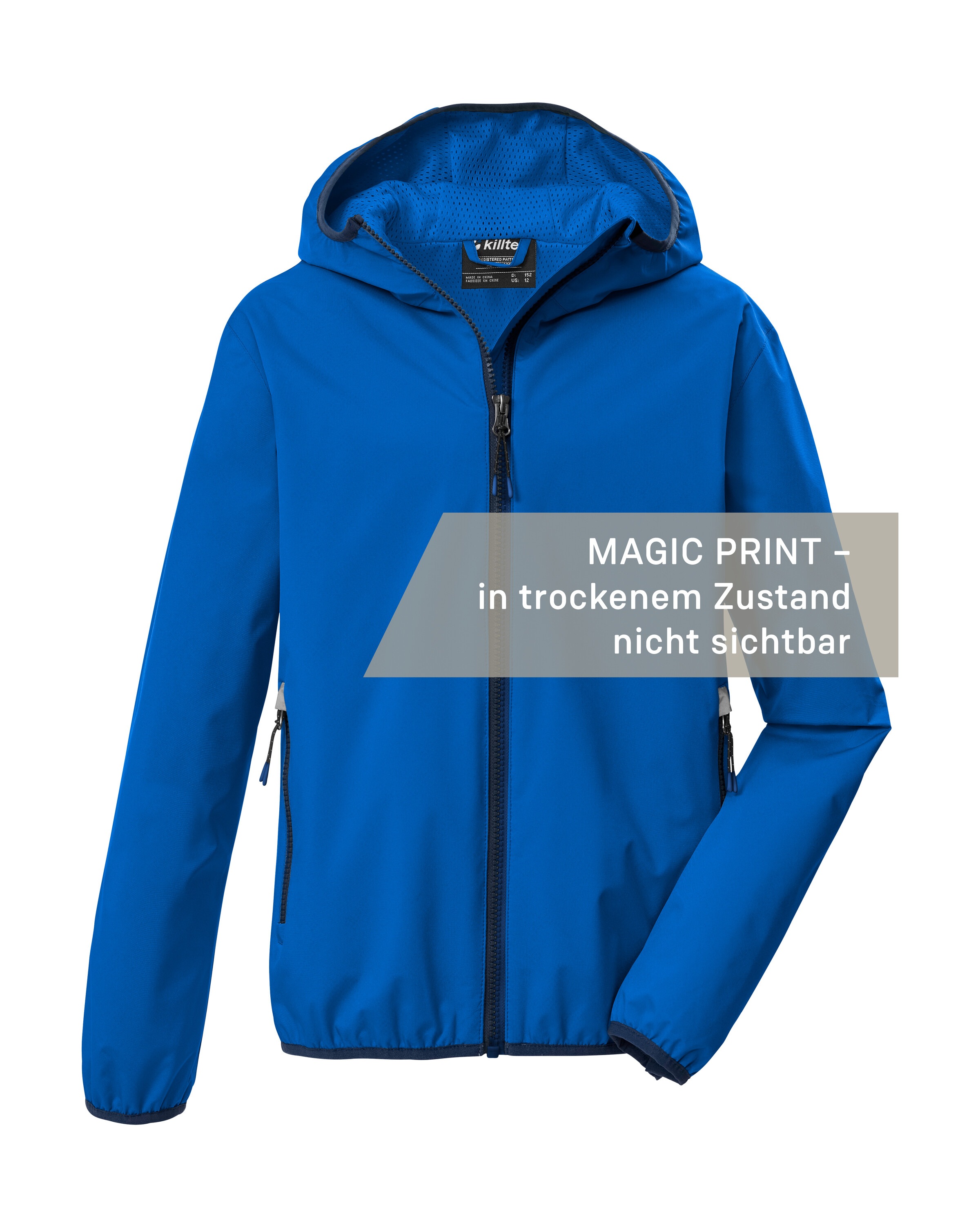 Killtec Funktionsjacke "KOS 145 BYS JCKT" Kinderjacke mit Magic Print, wasserdicht, Kapuze, Kinnschutz