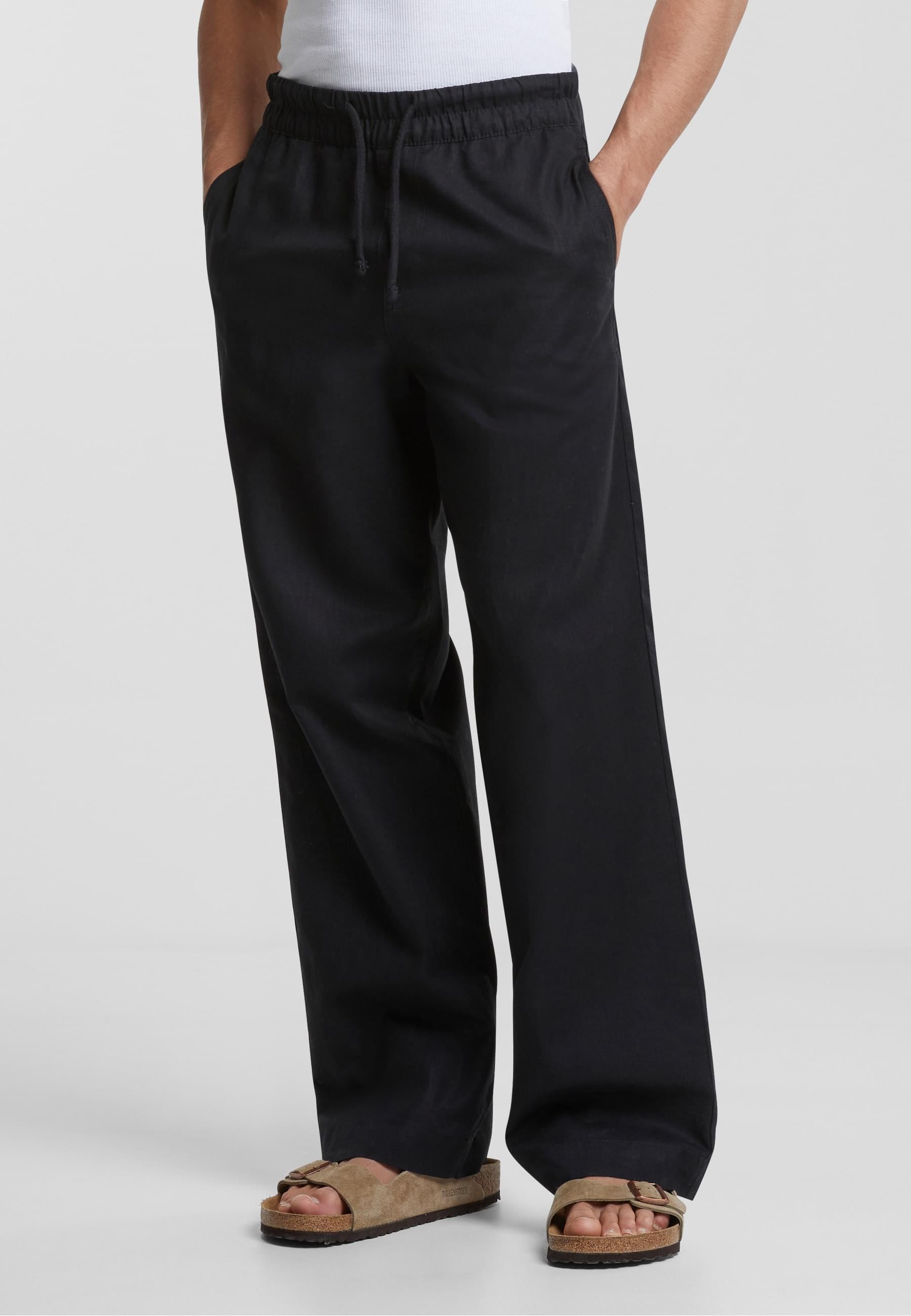 URBAN CLASSICS Stoffhose »Urban Classics Herren Loose Cotton Linen Pants«, (1 tlg.)