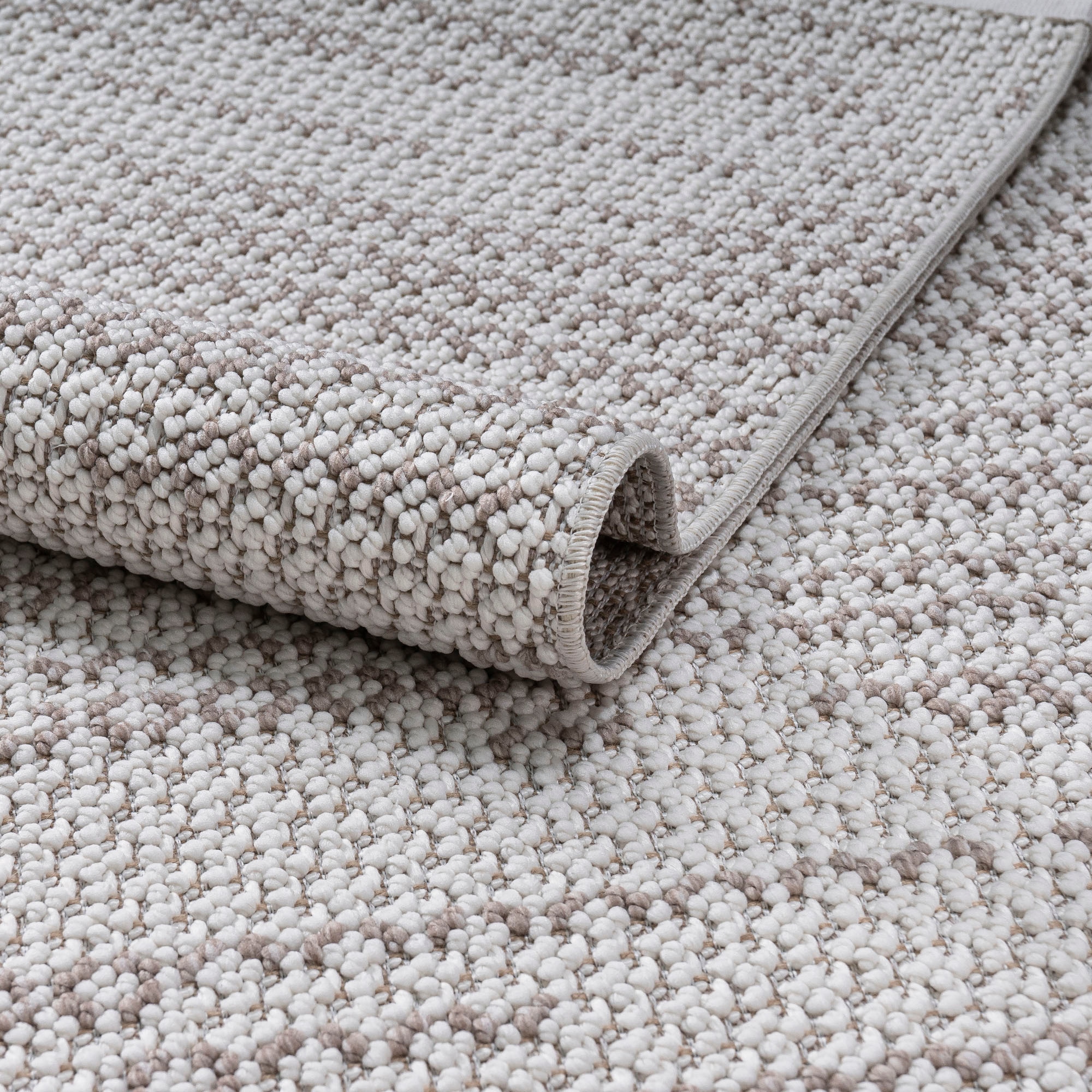 my home Teppich »Mads«, rechteckig, 6 mm Höhe, Boho, Woll-Look, Hoch-Tief-Struktur, In- und Outdoor geeignet, Fransen
