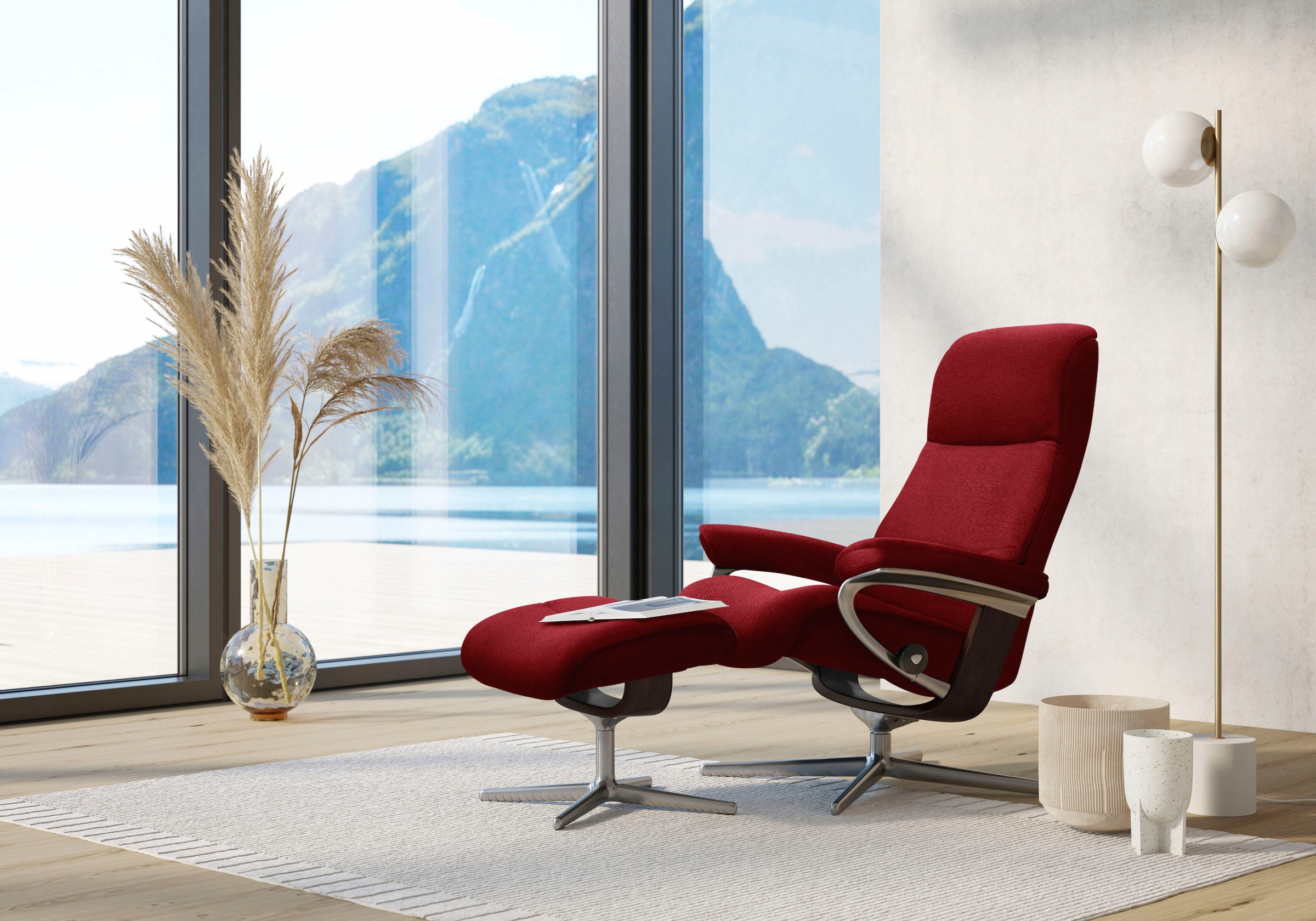 Stressless Fußhocker "View", mit Cross Base, Größe S, M & L, Holzakzent Bra günstig online kaufen