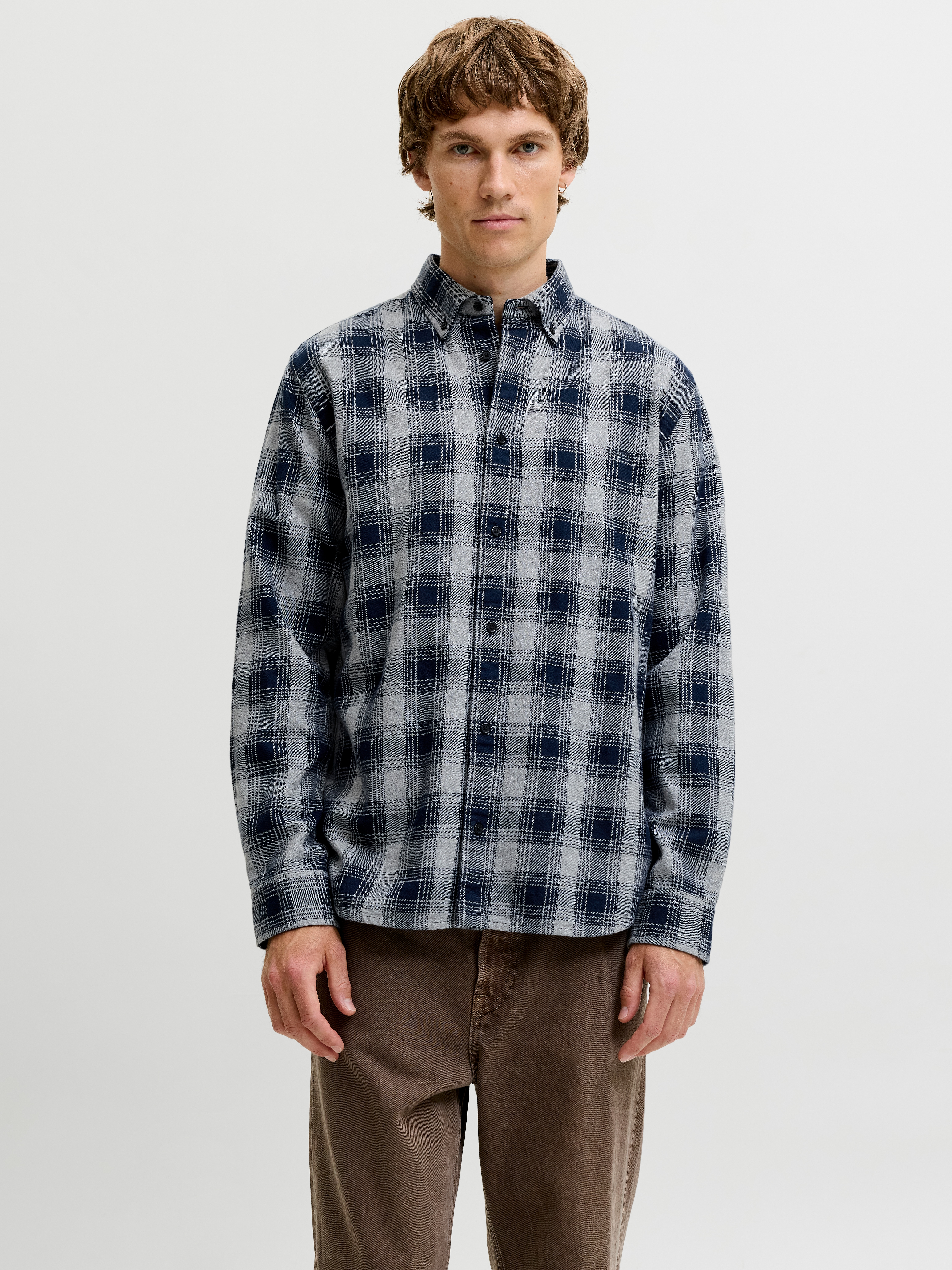 Jack & Jones Langarmhemd "JPRBLUHARVEY CHECK L/S SHIRT SN" Baumwolle, normal geschnitten