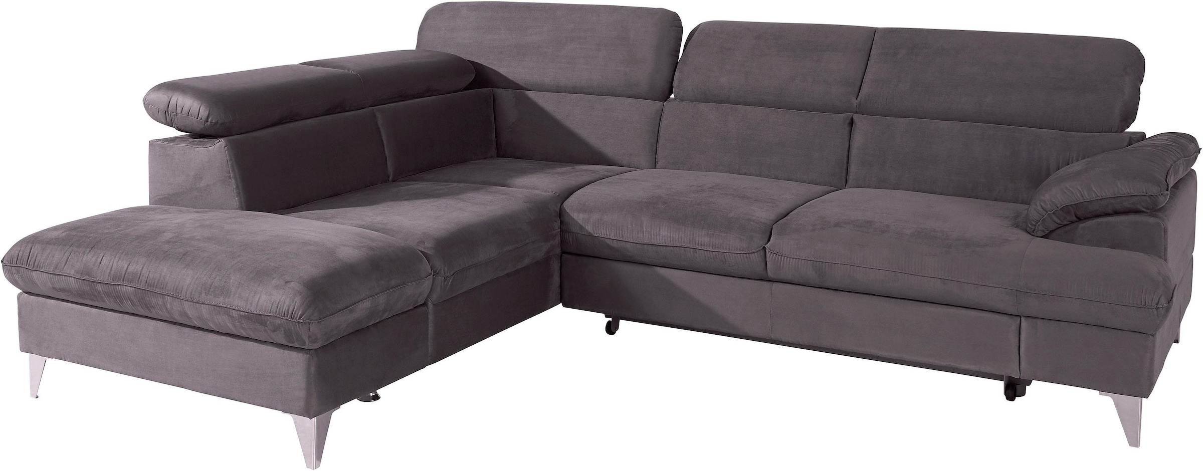 COTTA Polstergarnitur »Caluso«, Set: bestehend aus Ecksofa, Hocker, Ecksofa inkl. Kopfteilverstellung