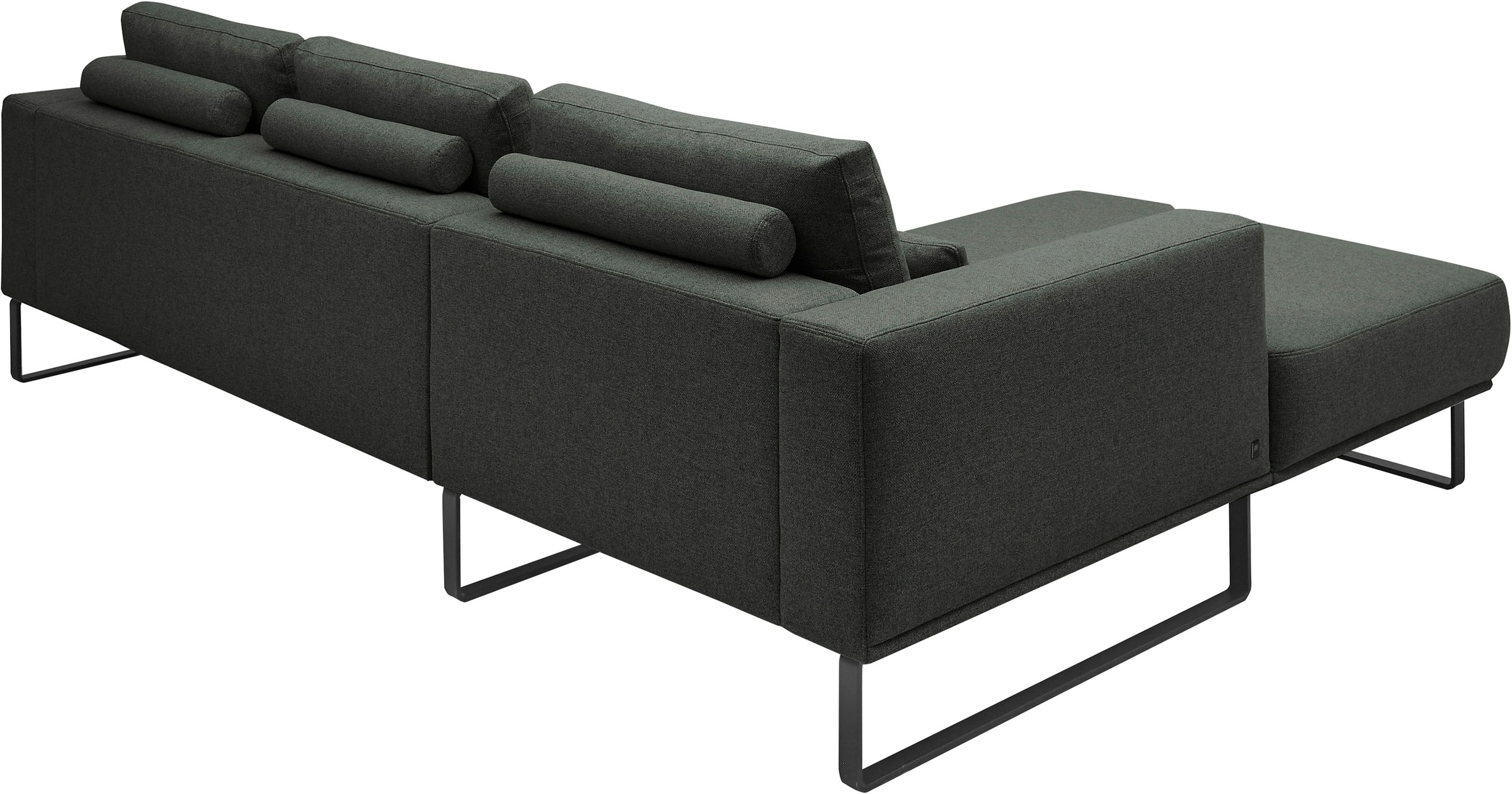 Ecksofa MUSTERRING "JustB PM100", anthrazit, B:292cm H:88cm T:185cm, 100% Polyester, Sofas, Ecksofa, Mit schwarzen Metallkufen und 292 cm Breite - 6 Farben wählbar 6