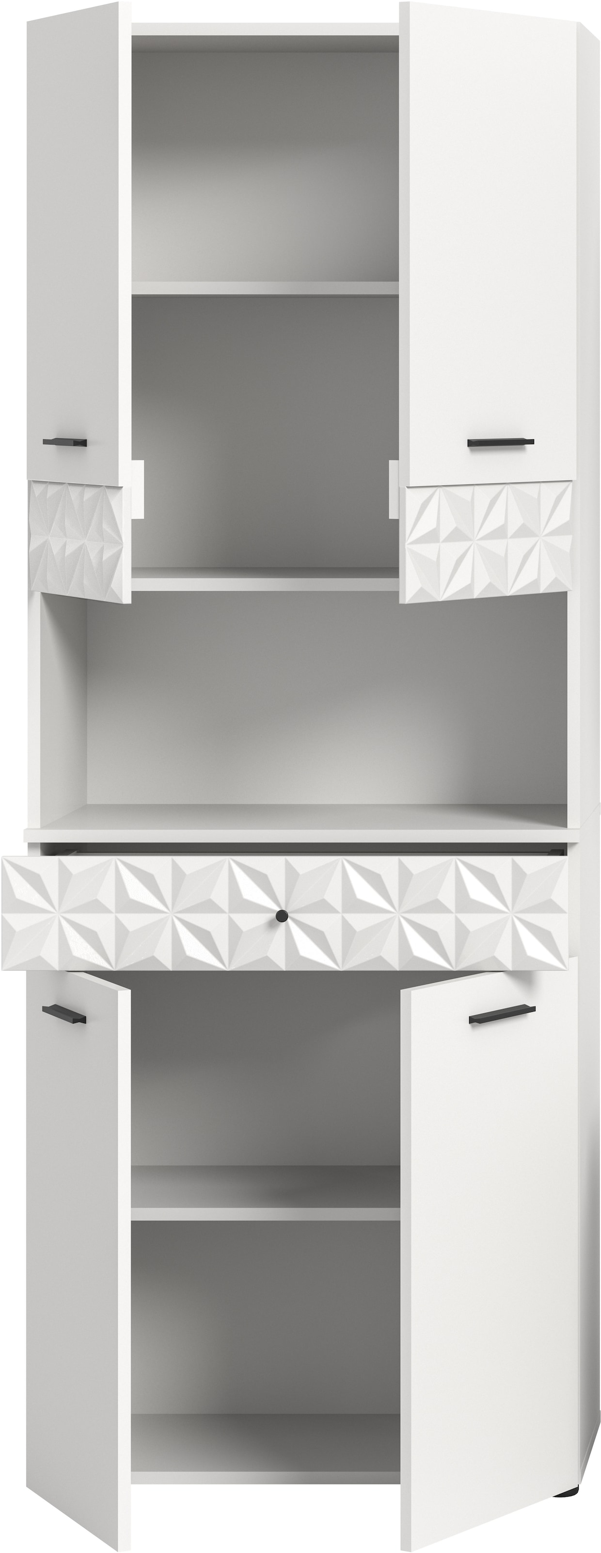 INOSIGN Hochschrank »VICENZA, TOPSELLER!, Höhe 187cm, mit Schubkasten & Ornamentabsetzung«, Mehrzweckschrank, Universalschrank, Badschrank, Badhochschrank