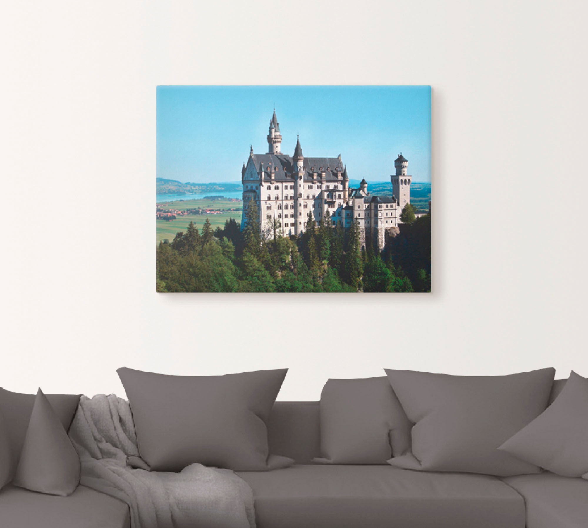Artland Wandbild »Schloss Neuschwanstein Bayern«, Gebäude, (1 St.), als Leinwandbild, Wandaufkleber oder Poster in versch. Größen