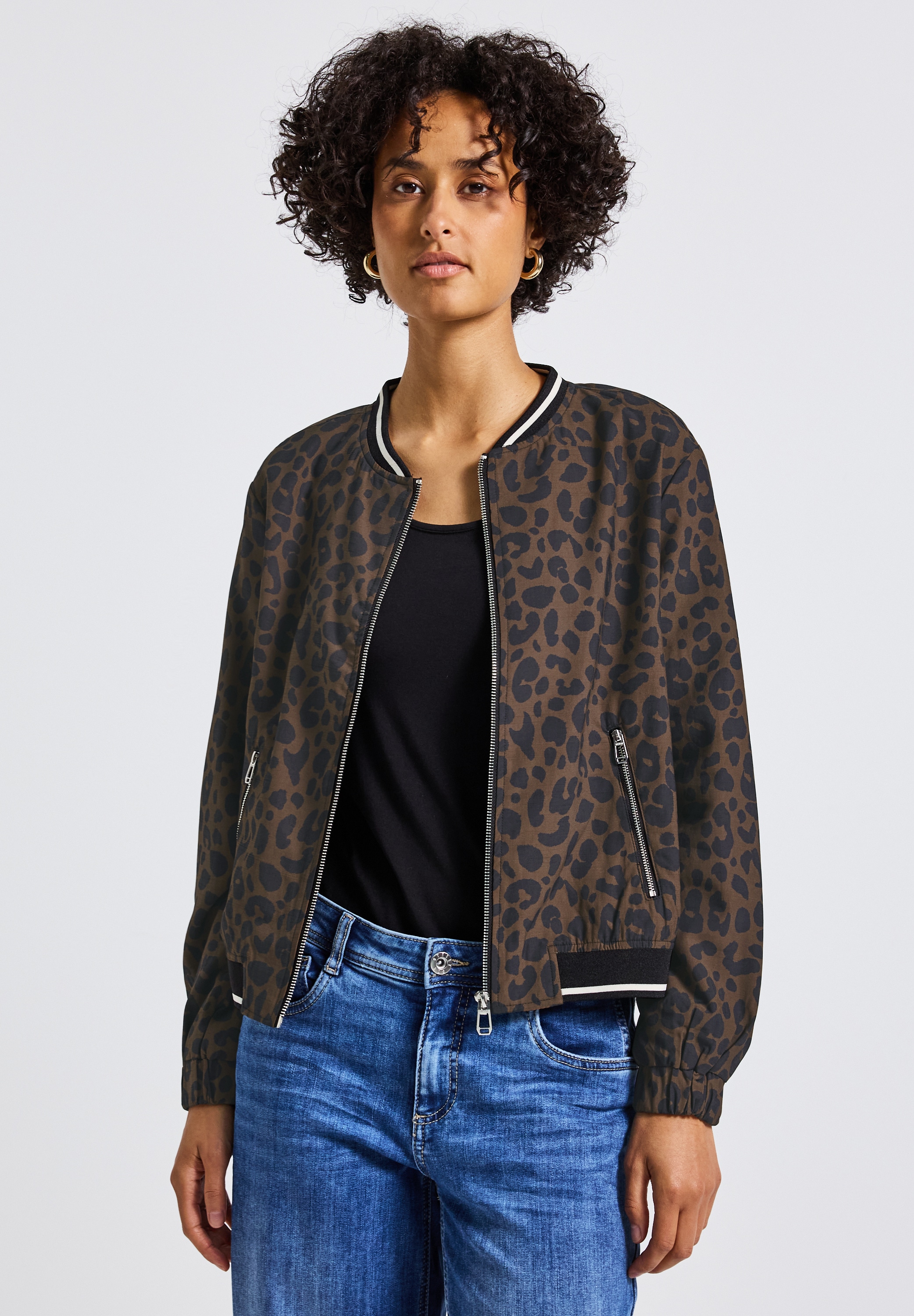 STREET ONE Blouson, ohne Kapuze, mit Leomuster günstig online kaufen