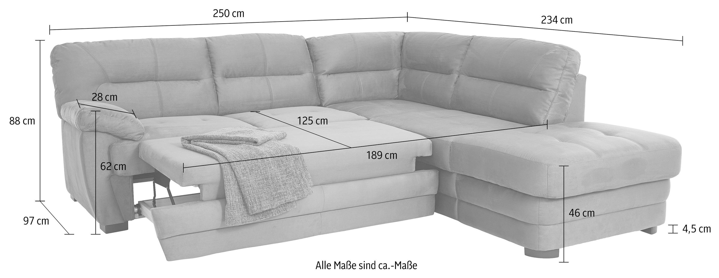 COTTA Polstergarnitur »Royale L-Form«, (Set), Set bestehend aus: Ecksofa & Hocker