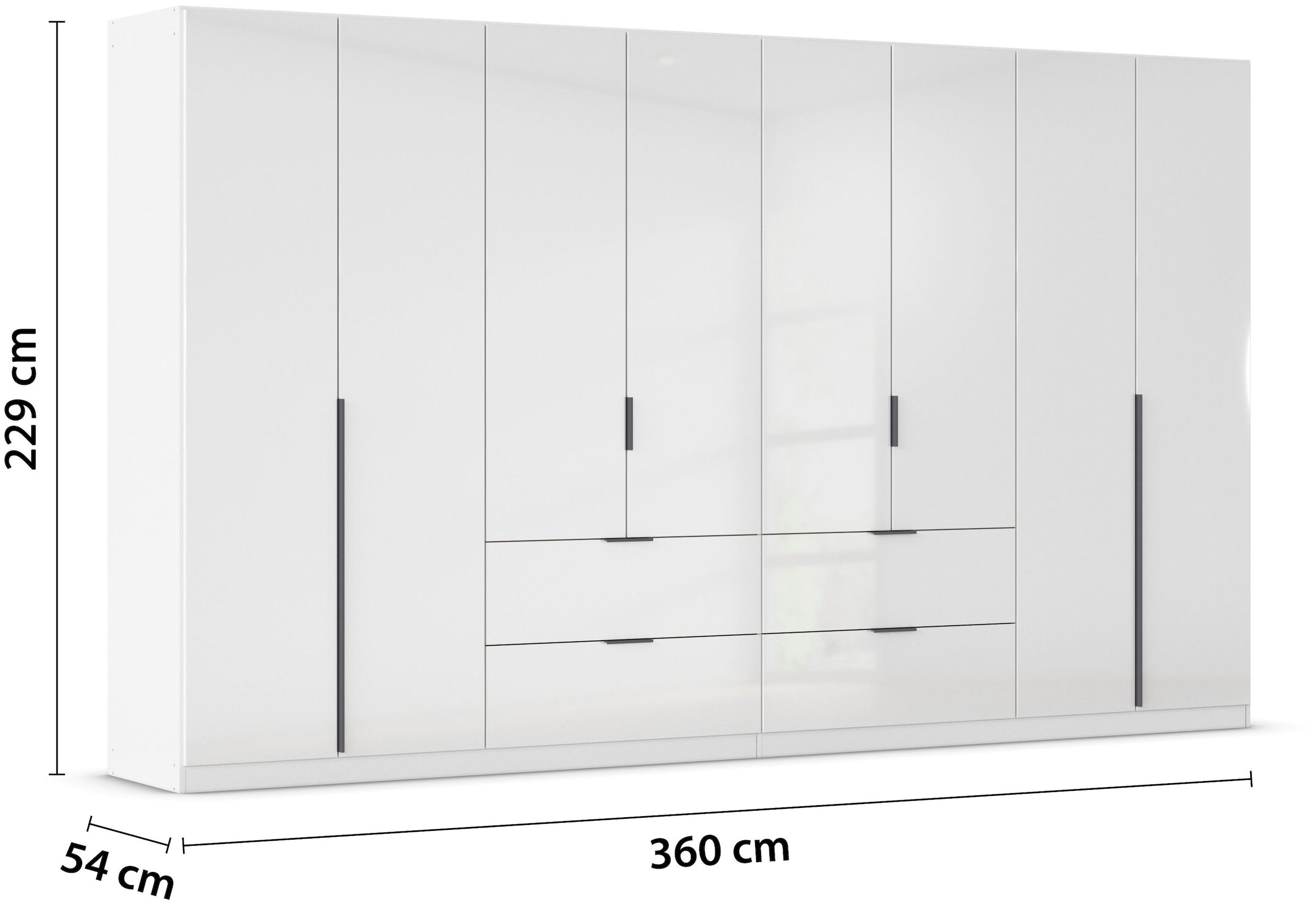 rauch Drehtürenschrank »Kleiderschrank Schrank Garderobe AGORDO mit Dekor- oder Hochglanzfront«, (in zwei Griff-Farben, Breiten 91-360 cm), mit Außenschubkästen, in 7 Breiten und 2 Höhen MADE IN GERMANY