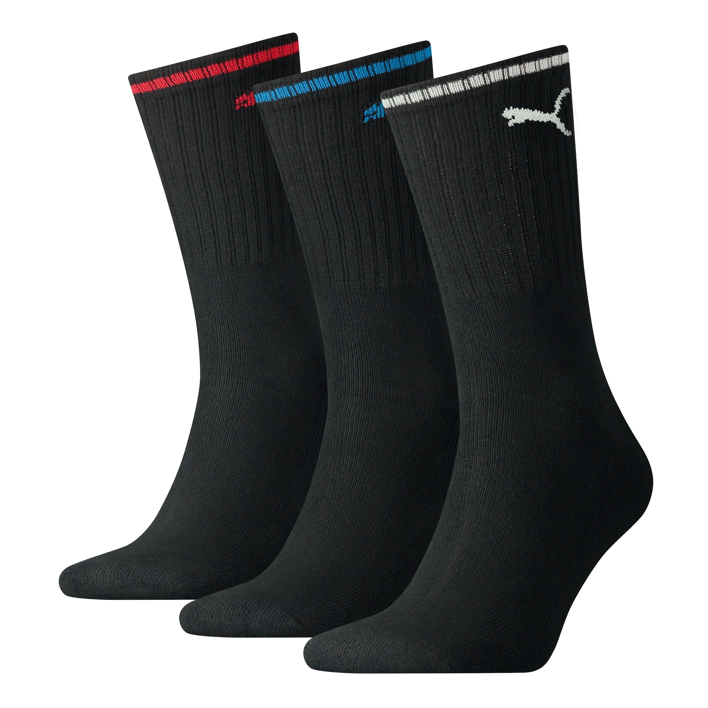 PUMA Socken »PUMA UNISEX STRIPED CREW SOCK 6P« 6 Paar,  Komfort-Bund, Frottee-Polsterung, flache Zehennaht