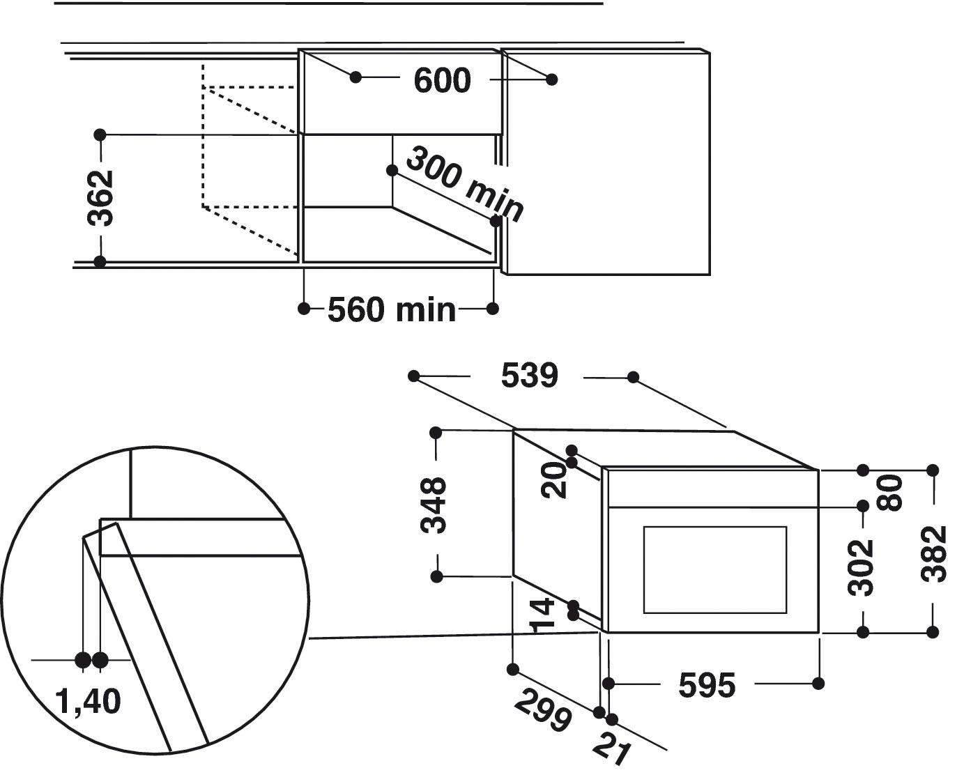 BAUKNECHT Einbau-Mikrowelle »EMNK3 2138 IN«, Mikrowelle, 750 W | BAUR