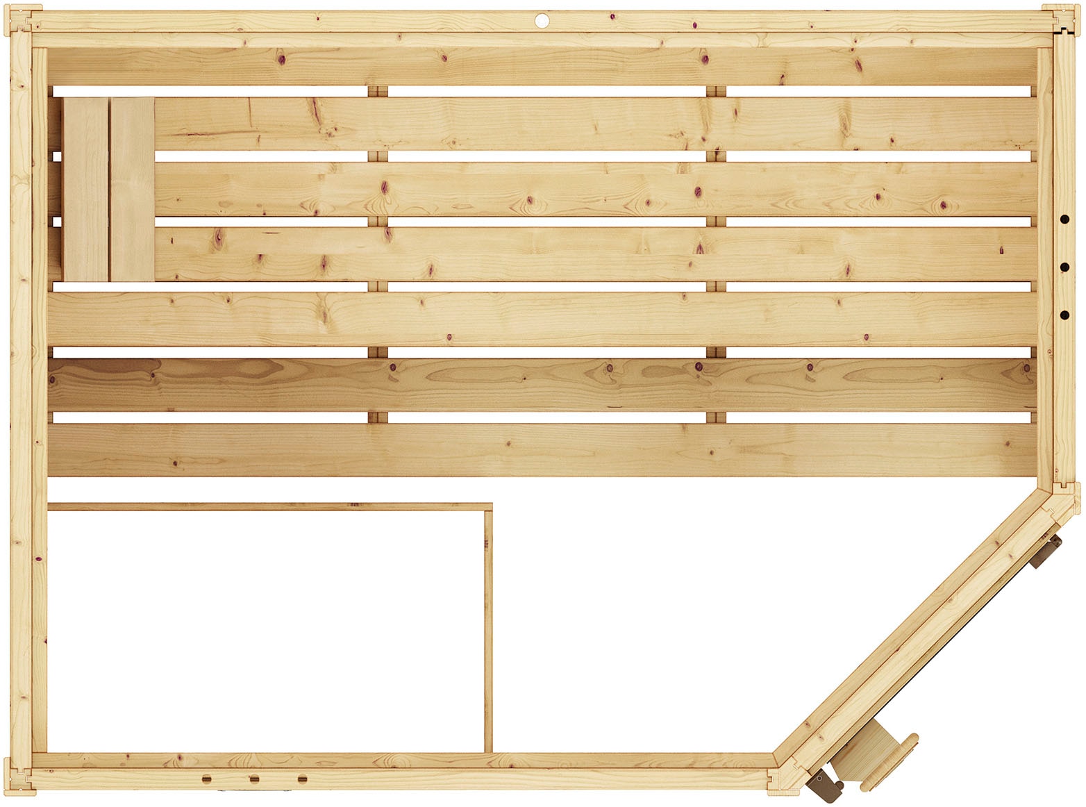 weka Sauna »Massivholzsauna VALIDA Eck 1«, Blockbohlen, moderne Ganzglastür