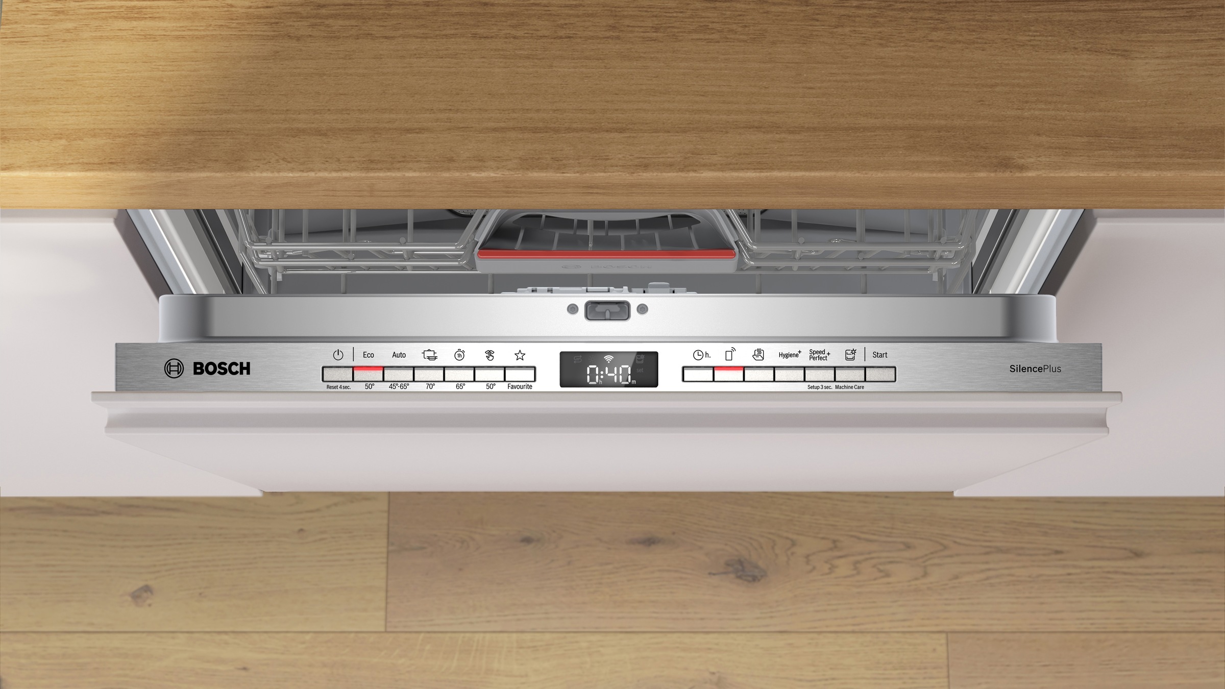 BOSCH vollintegrierbarer Geschirrspüler Serie 4 "SMV4EVX09E" 14 Maßgedecke Flexible Vario-Körbe mit VarioSchublade & praktisches Info Light