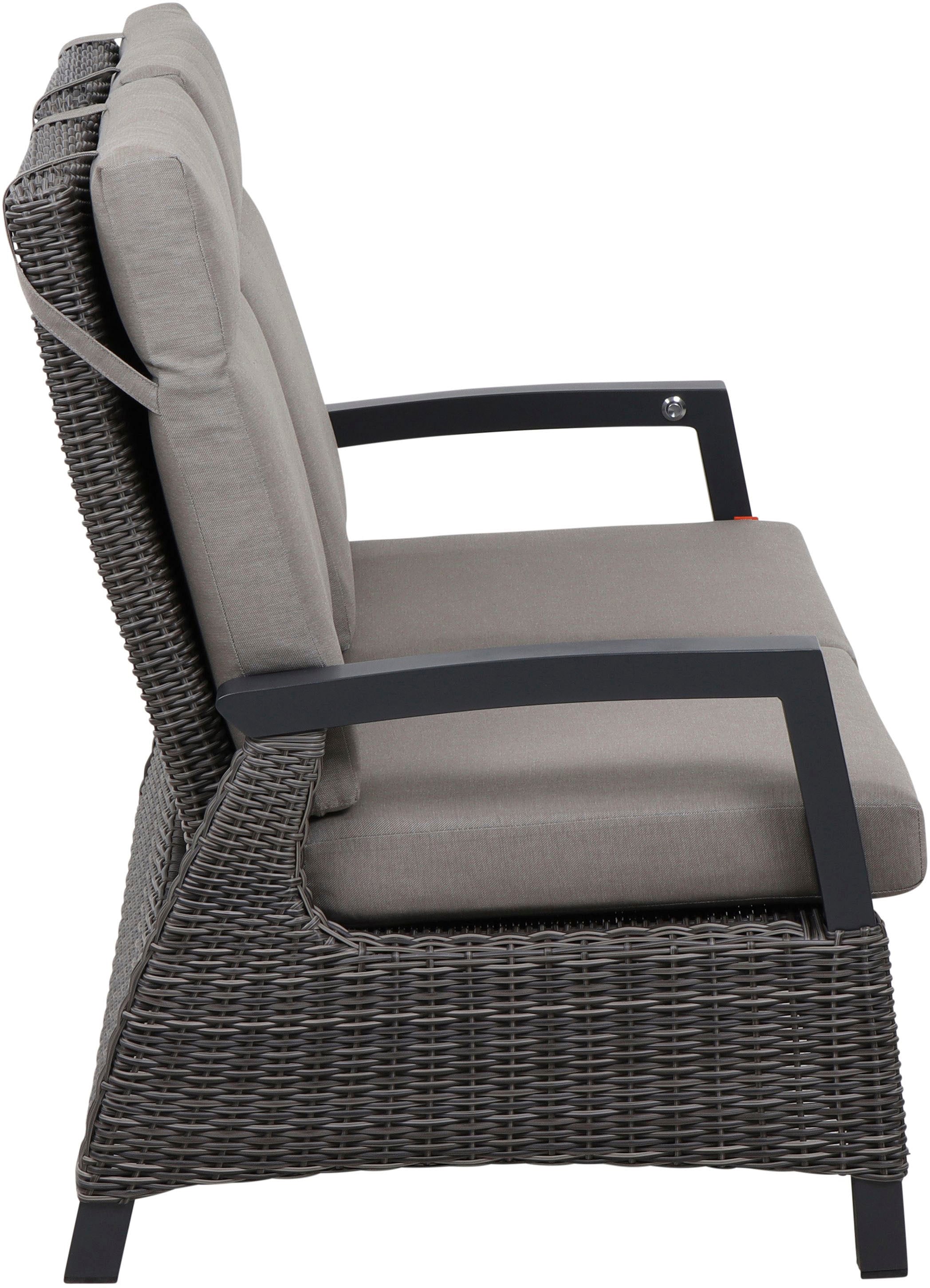 Siena Garden Gartenlounge-Set »Corido«, (Set, 8 tlg.), bestehend aus 2 Sesseln, 1 Bank, 1 Tisch und 4 Auflagen