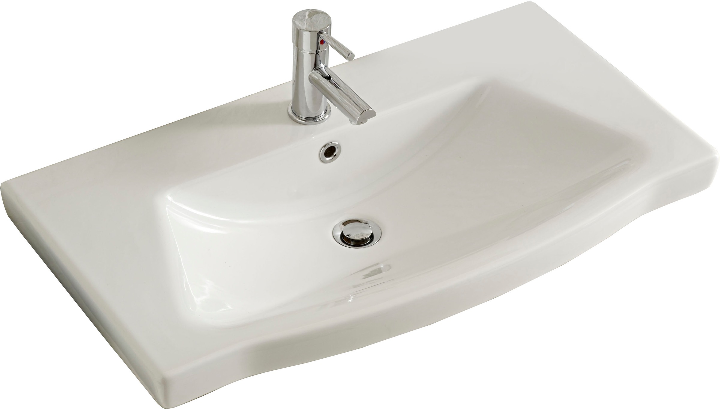 Saphir Badmöbel-Set »6005 Sprint Keramik-Waschtisch, 82 cm breit«, (1 St.), Waschplatz inkl. Türdämpfer, 2 Schubladen, Waschtisch