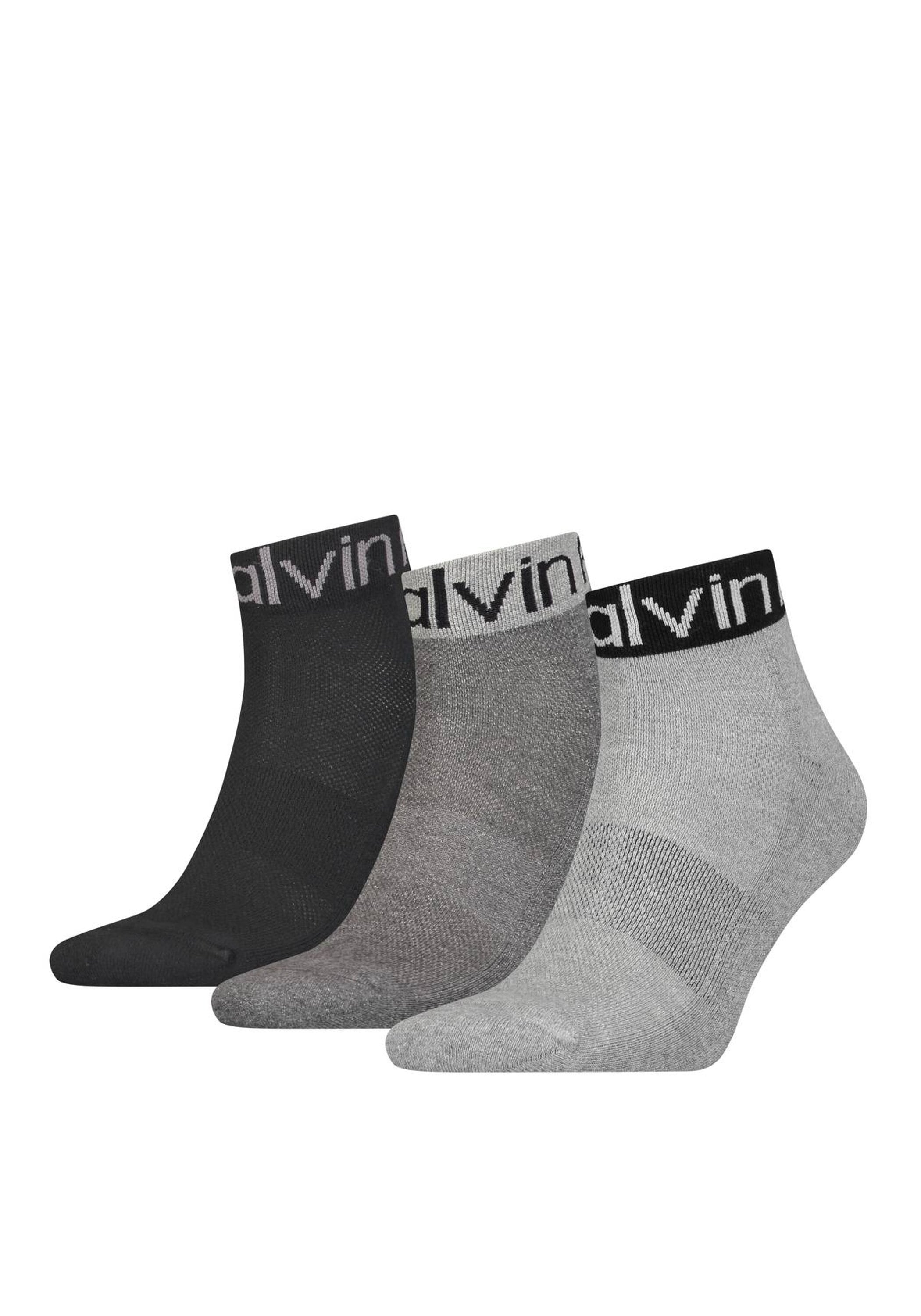 Calvin Klein Socken "Socken CK Men Quarter 3P Logo Welt 3er Pack" günstig online kaufen